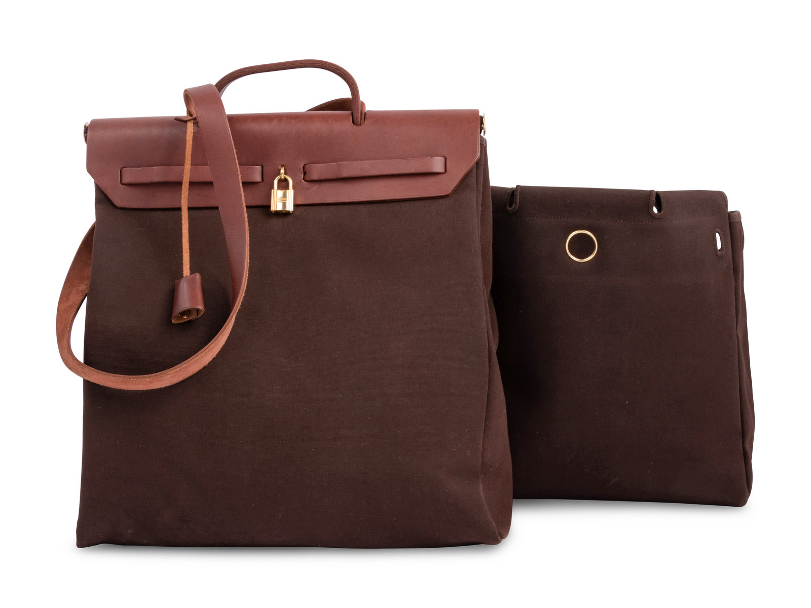 Herm s Canvas and Leather Bag 2012 Brown canvas Herbag