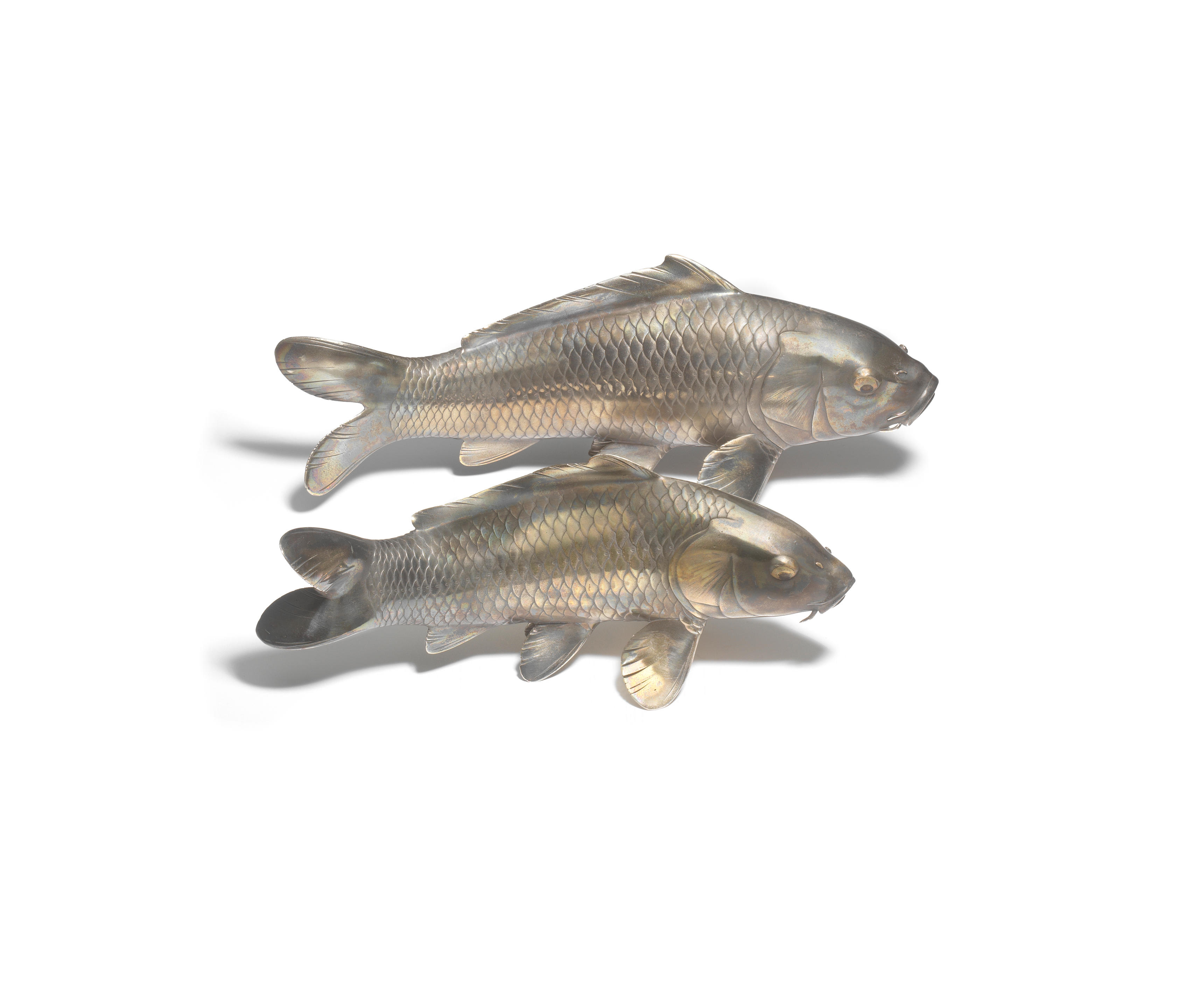 AFTER TAKAGAWA JOSHIN 1858 1940 A Pair of Silvered Metal