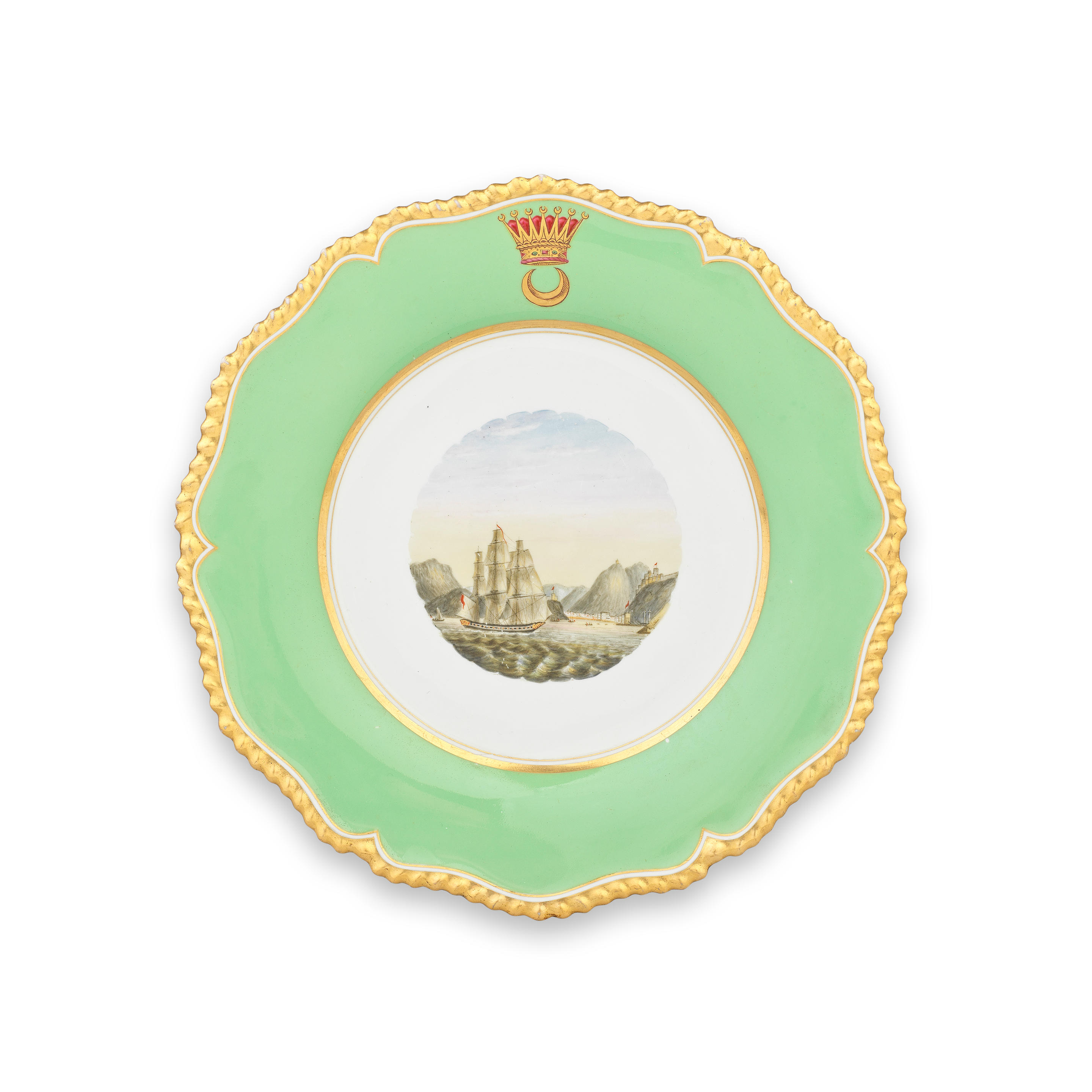 A FLIGHT BARR AND BARR WORCESTER PLATE FROM THE IMAUM