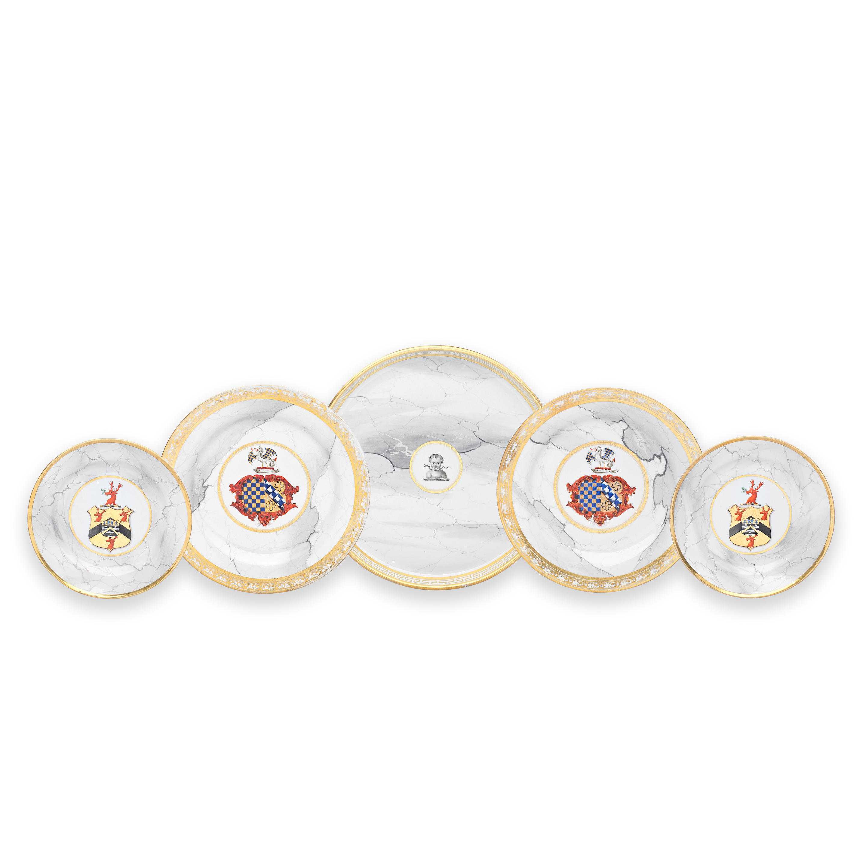 A GROUP OF BARR FLIGHT AND BARR WORCESTER ARMORIAL PORCELAIN