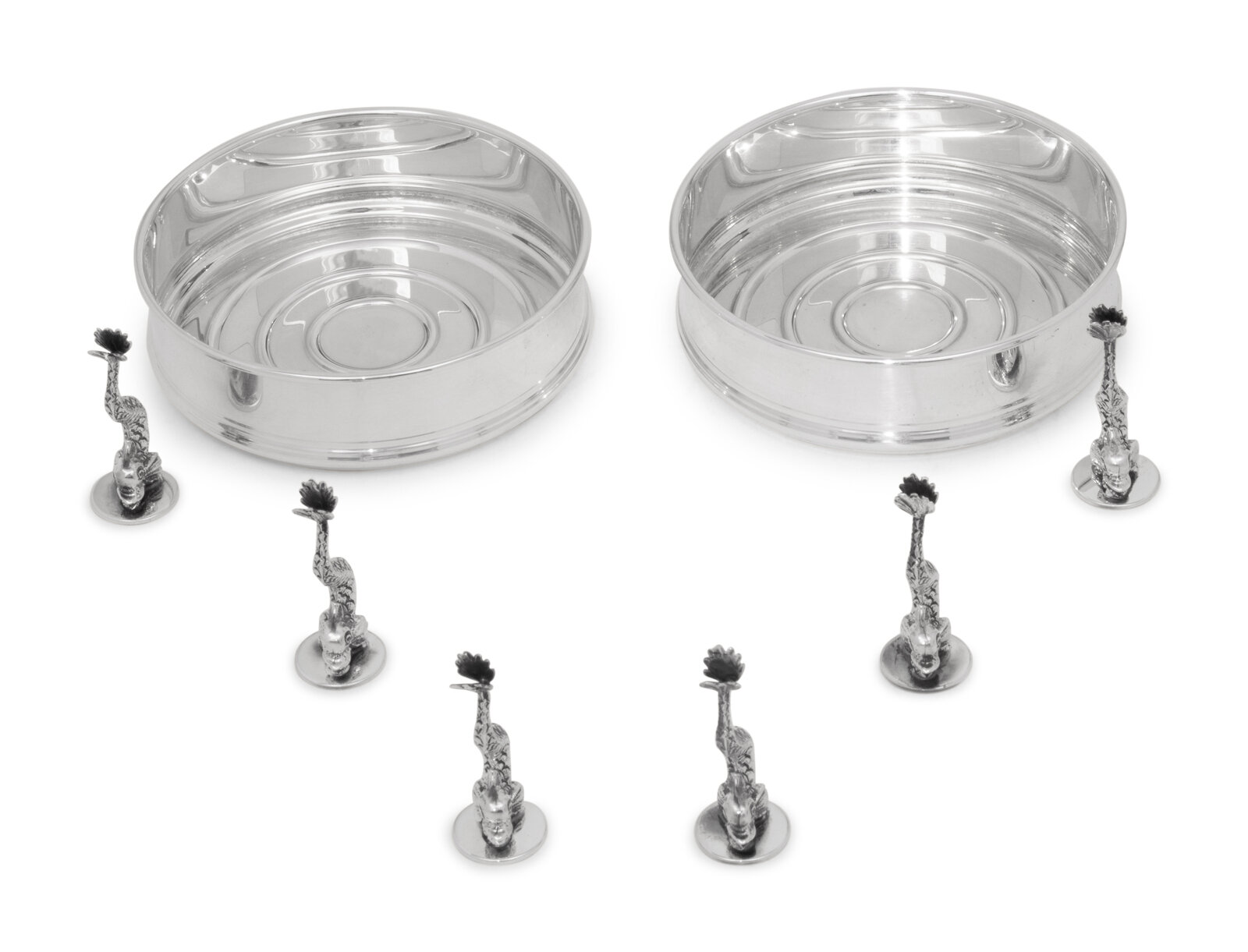 A Group of Pampaloni Silver Table Articles Florence 20th Century