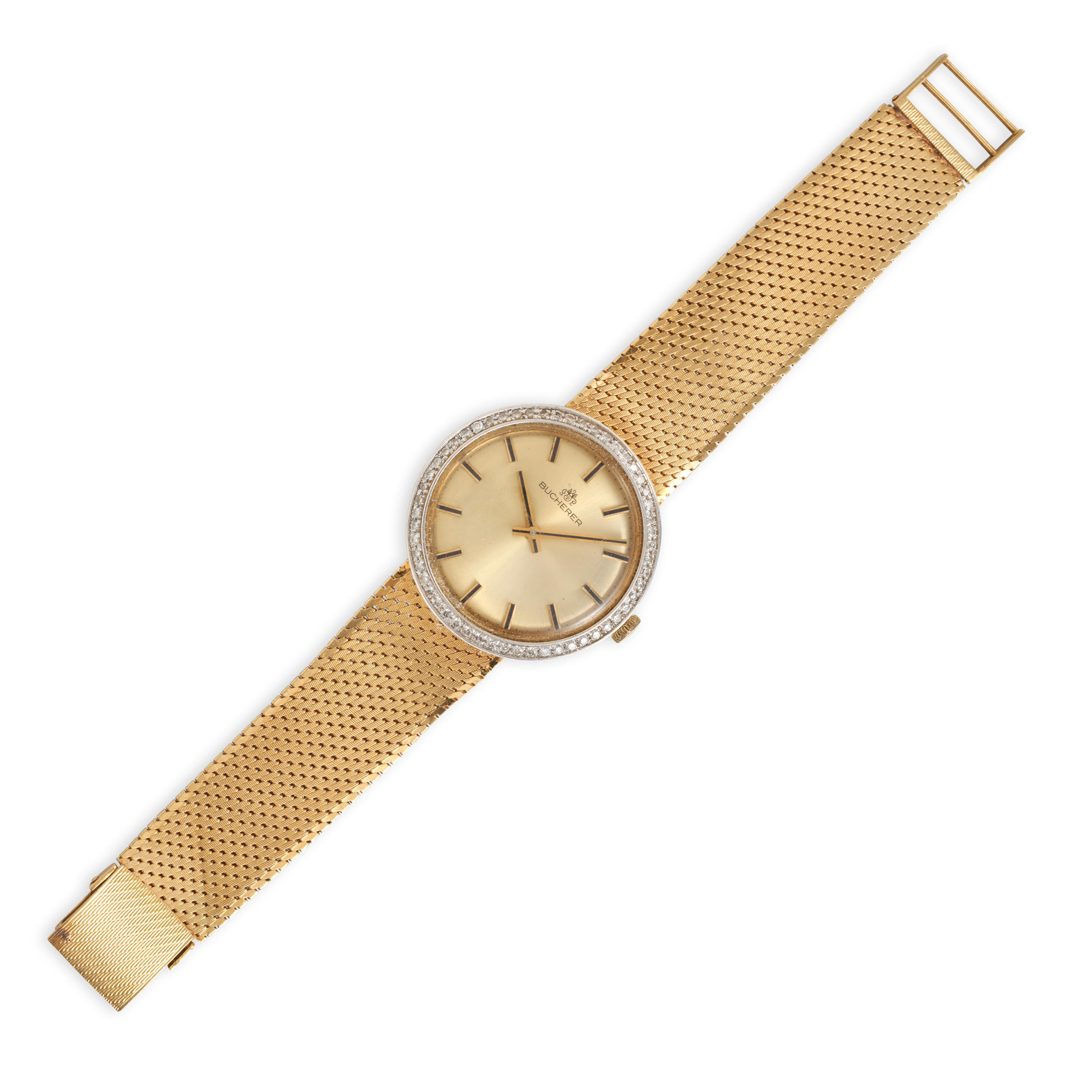 BUCHERER AN 18K GOLD AND DIAMOND WRISTWATCH The circular dial