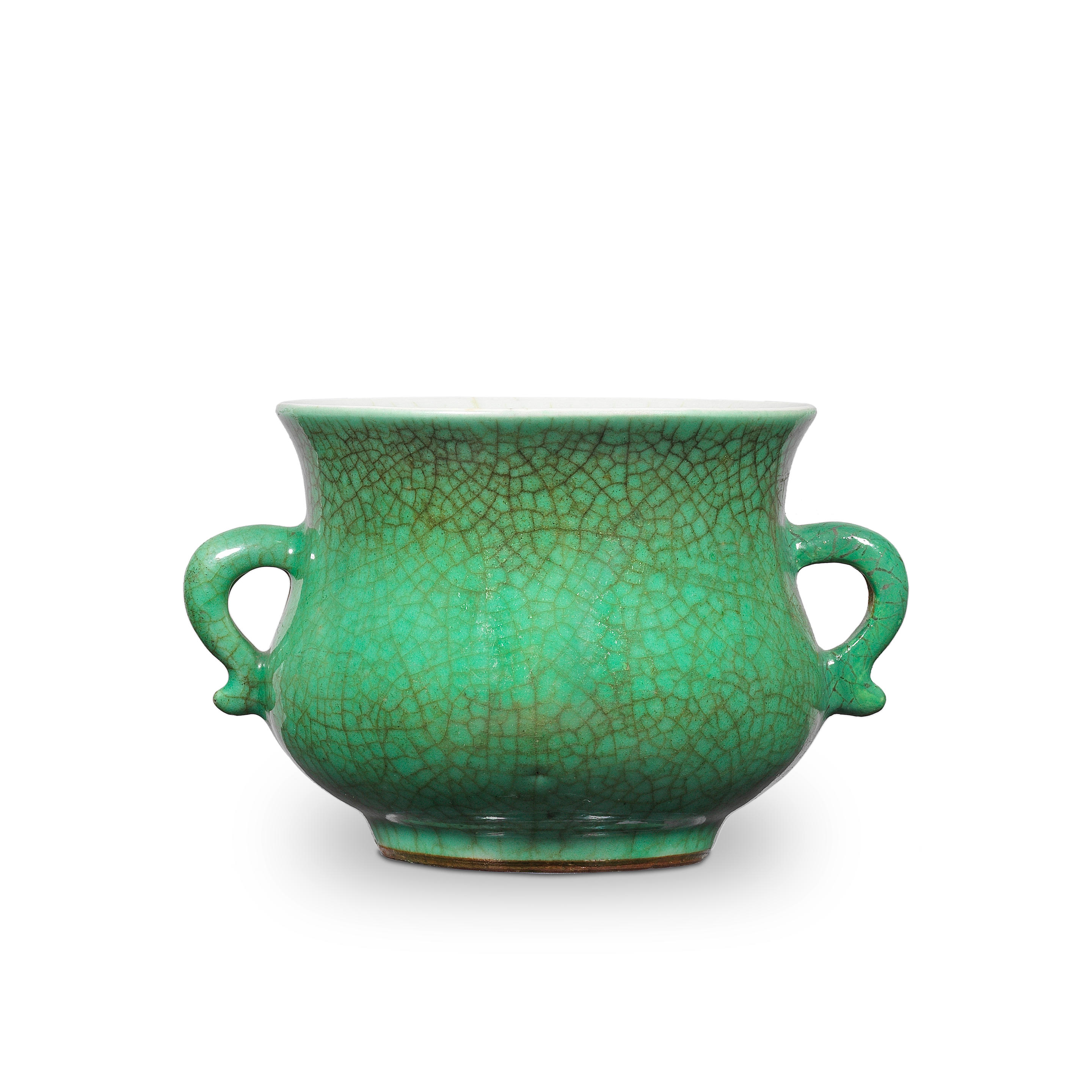 A RARE APPLE GREEN GLAZED INCENSE BURNER GUI Kangxi The