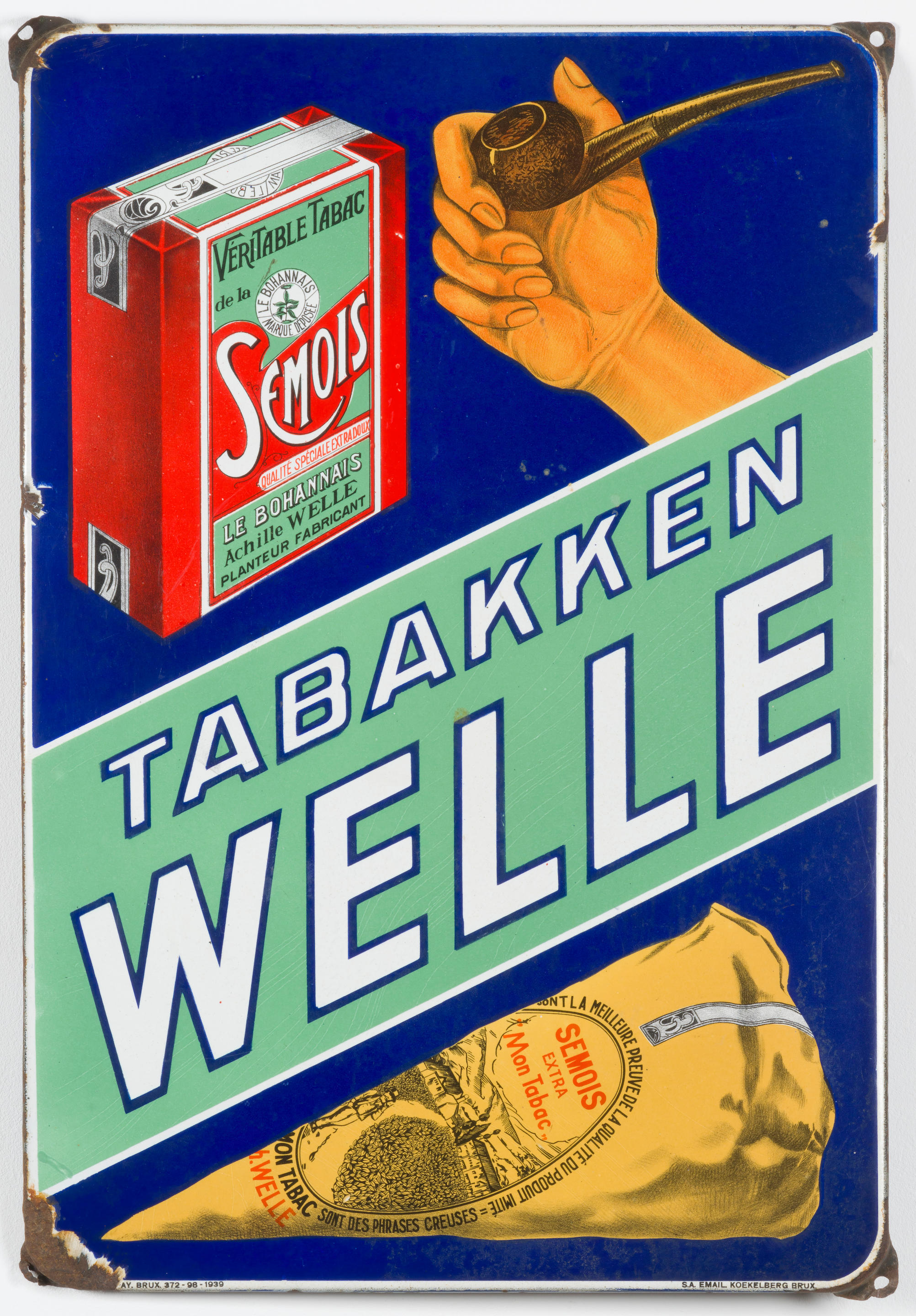WELLE Plaque maill e pour les tabacs Welle Emaillerie Koekelberg
