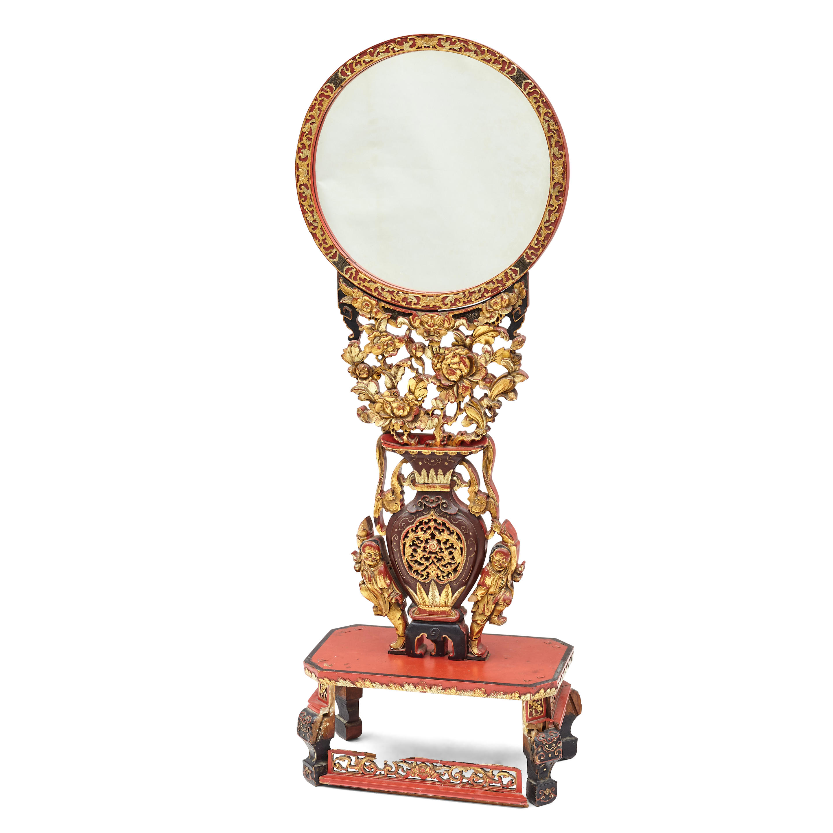 TWO CARVED GILT LACQUERED MIRRORS China mid to late 20th