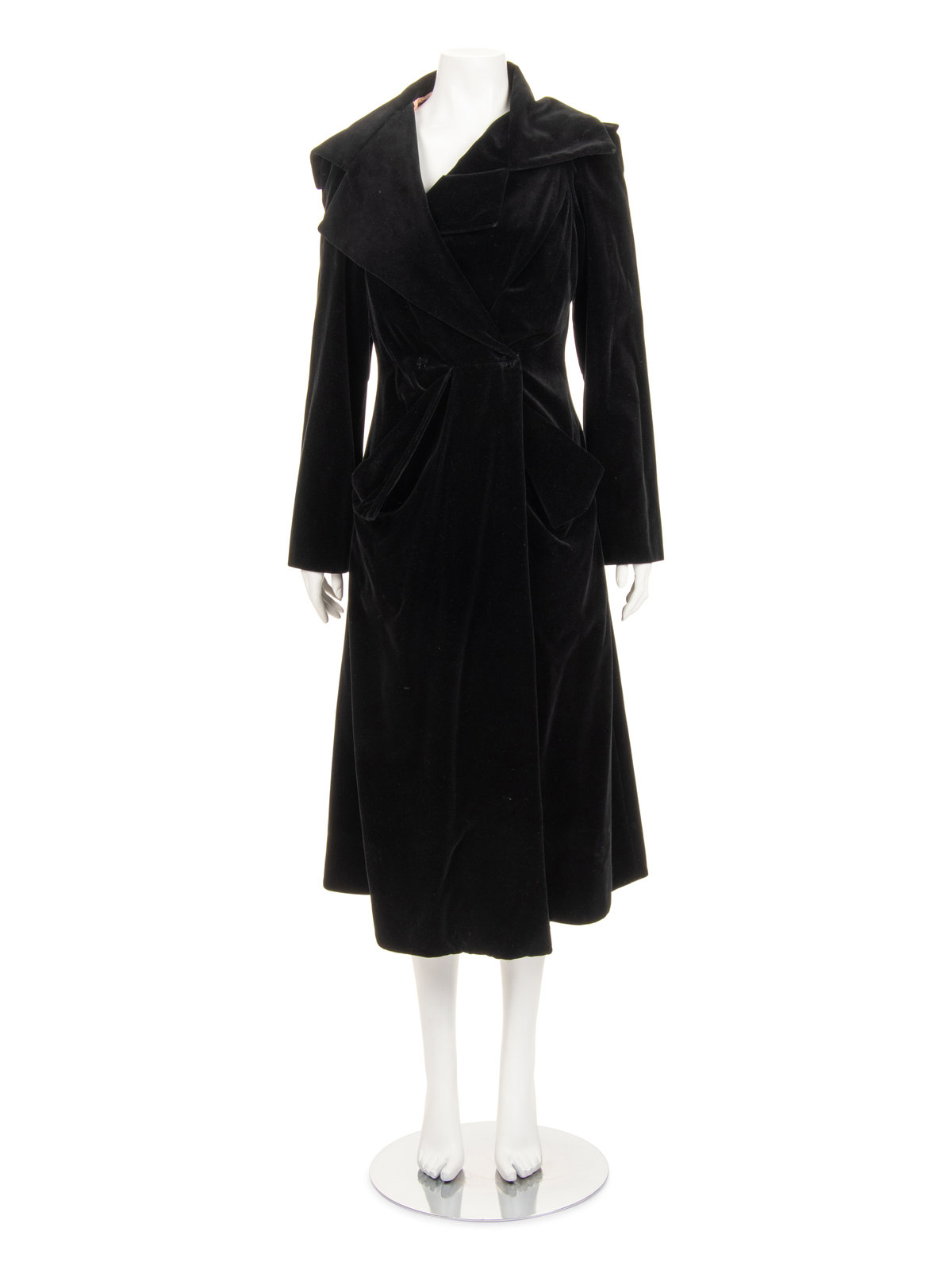 Vivienne Westwood Silk Velvet Coat 1990 2000s Black cotton velvet
