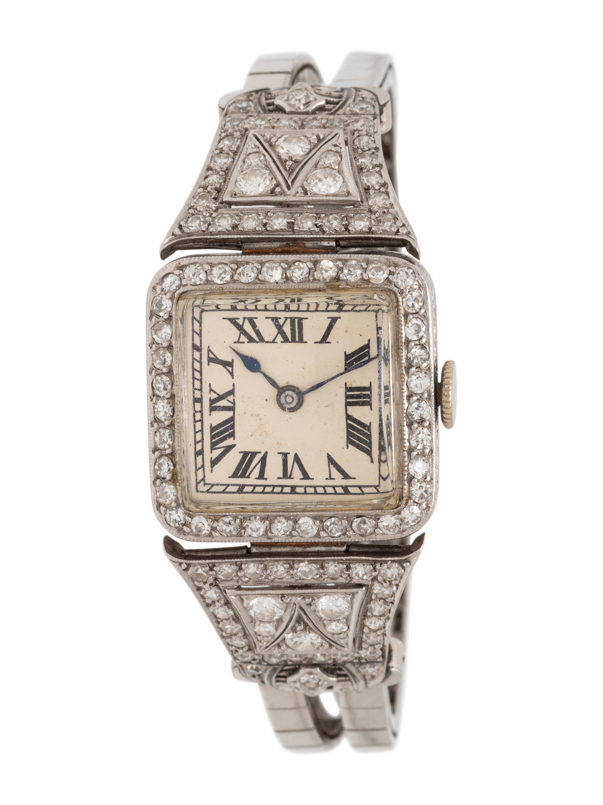 PLATINUM AND DIAMOND WRISTWATCH 20 00 x 20 00 mm
