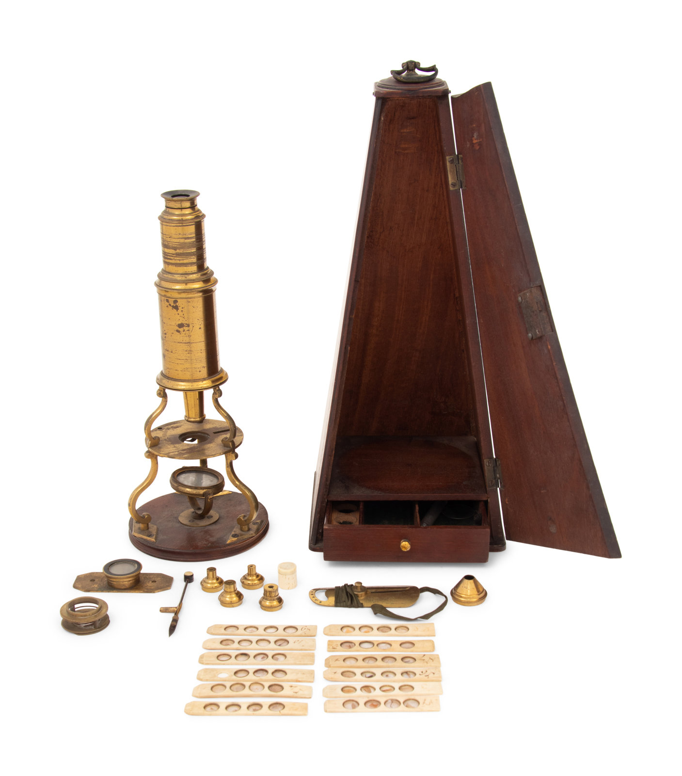 An English Brass Culpepper Type Microscope George Adams London 18th