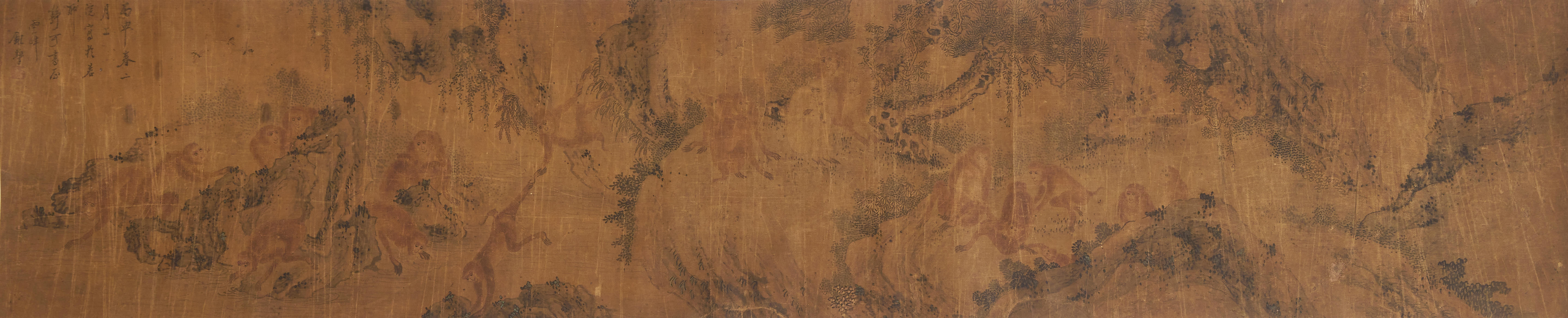 AFTER NIU XUE QING DYNASTY Monkeys Ink and colour on