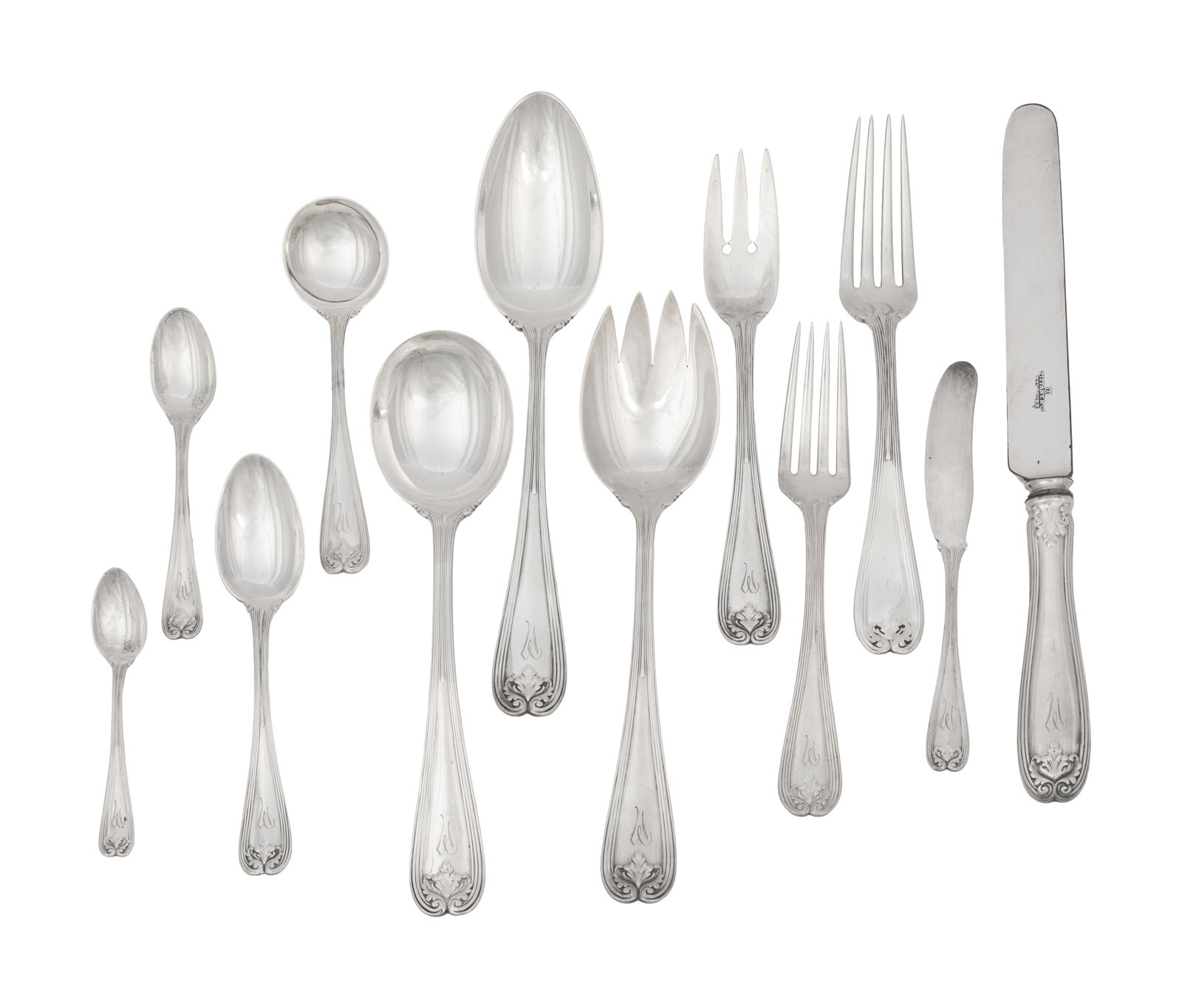 A Tiffany and Co Silver Flatware Service comprising 8 dinner