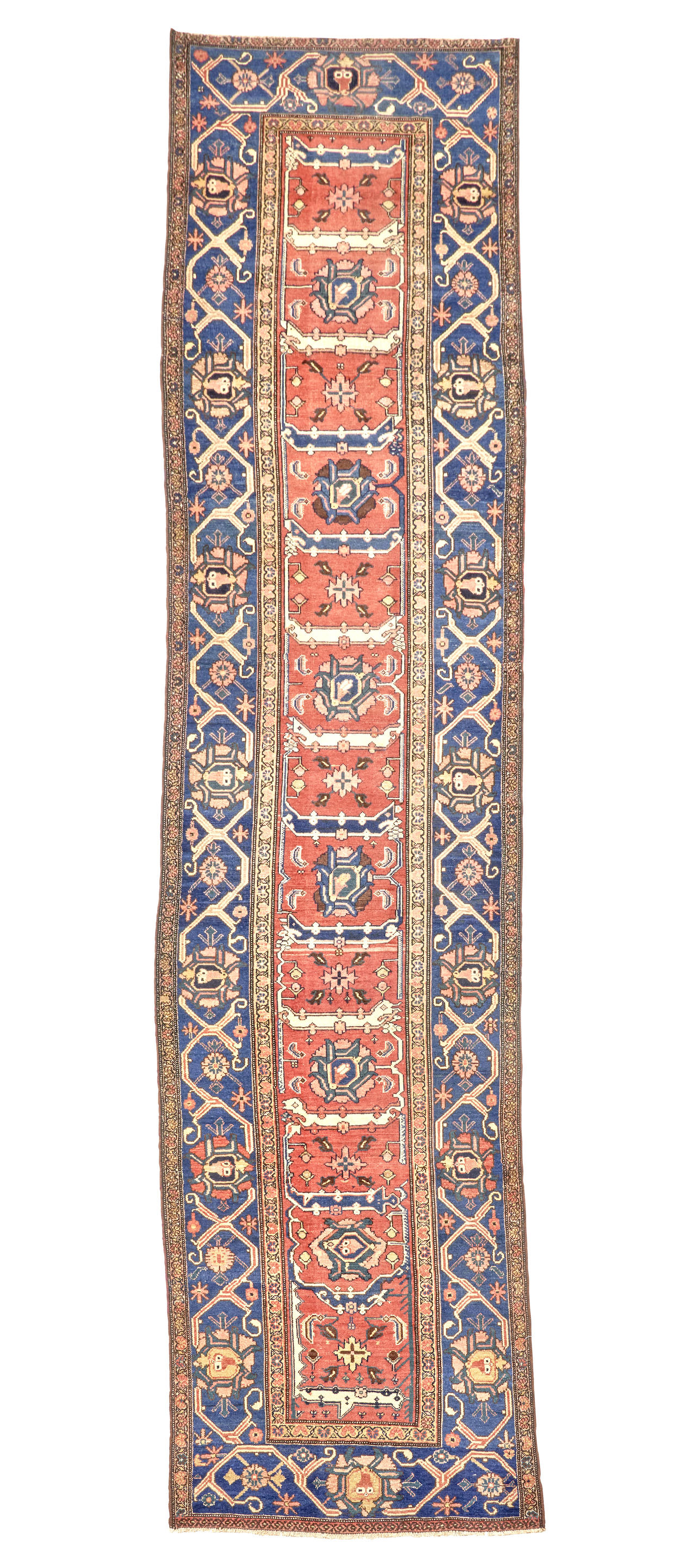 PERSIAN MALAYER RUNNER Iran c 1900 a soft navy blue