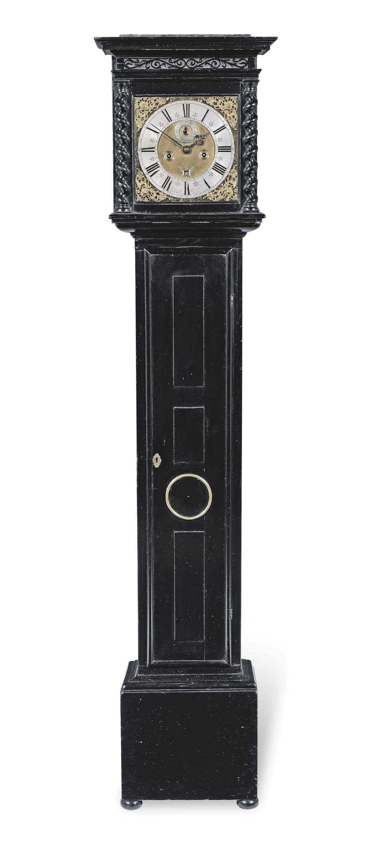 A LATE 17TH CENTURY EBONISED LONGCASE CLOCK WITH TEN INCH