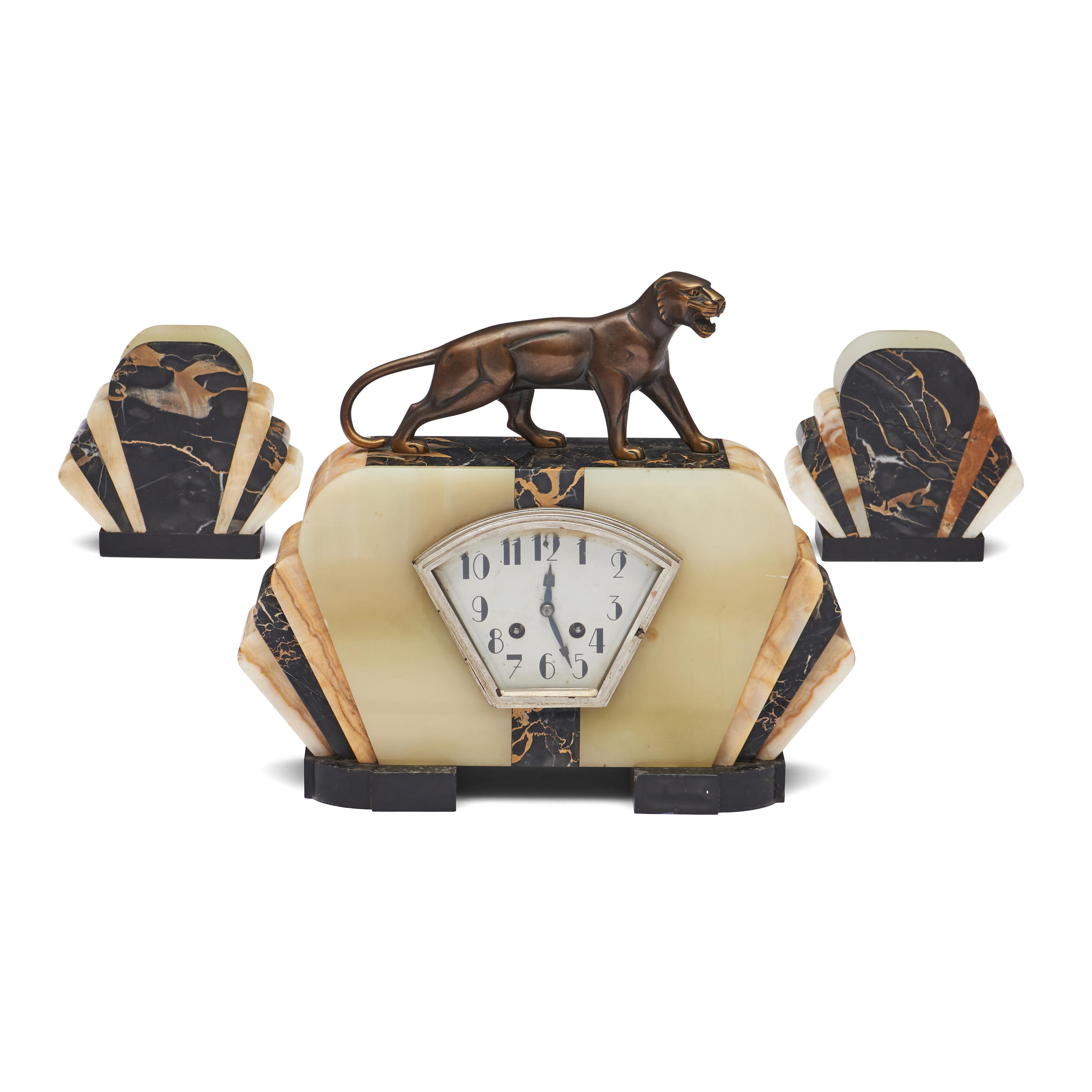 ART DECO GARNITURE SET Probably France Circa 1930 Onyx marble