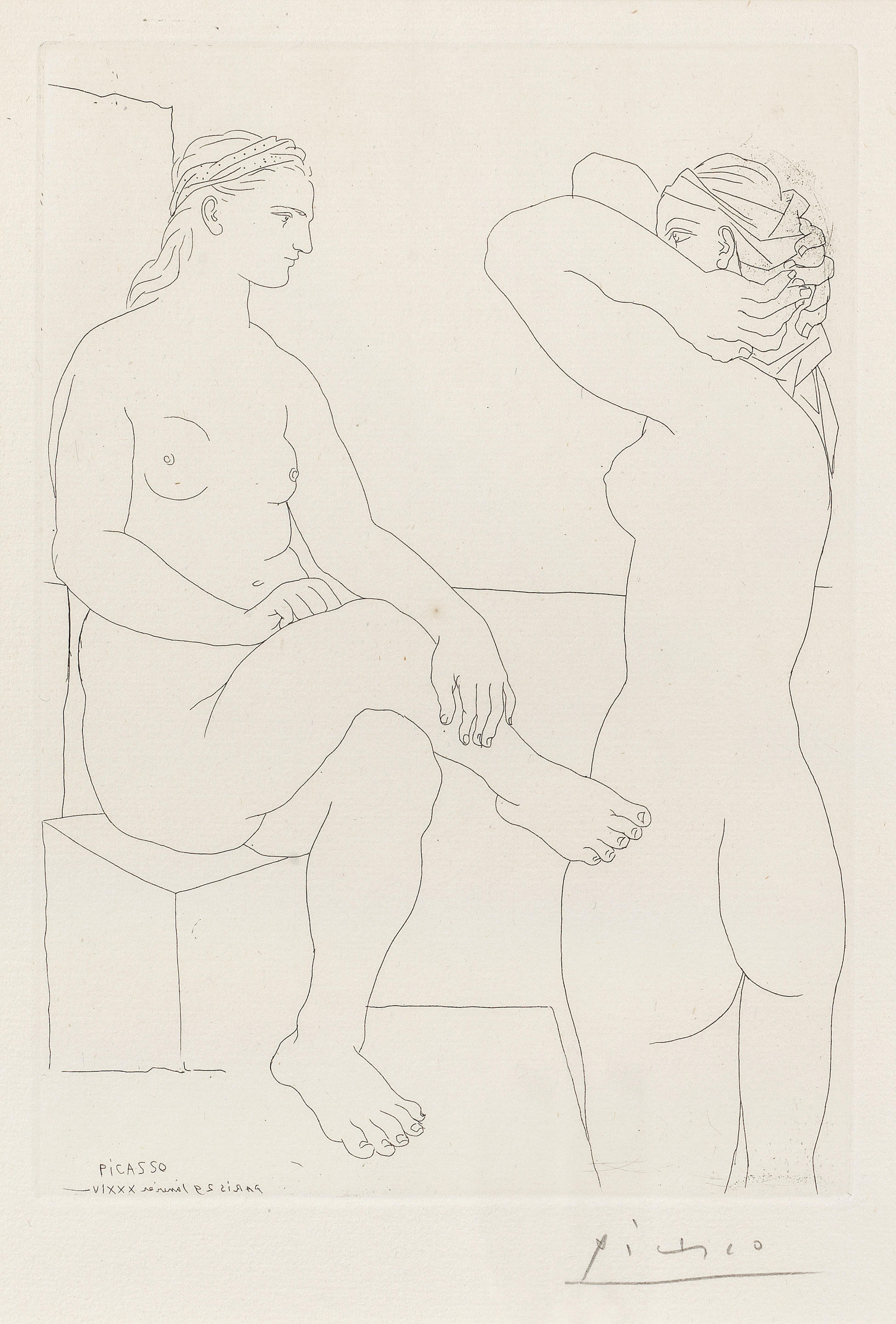 PABLO PICASSO 1881 1973 Deux mod les se regardant from