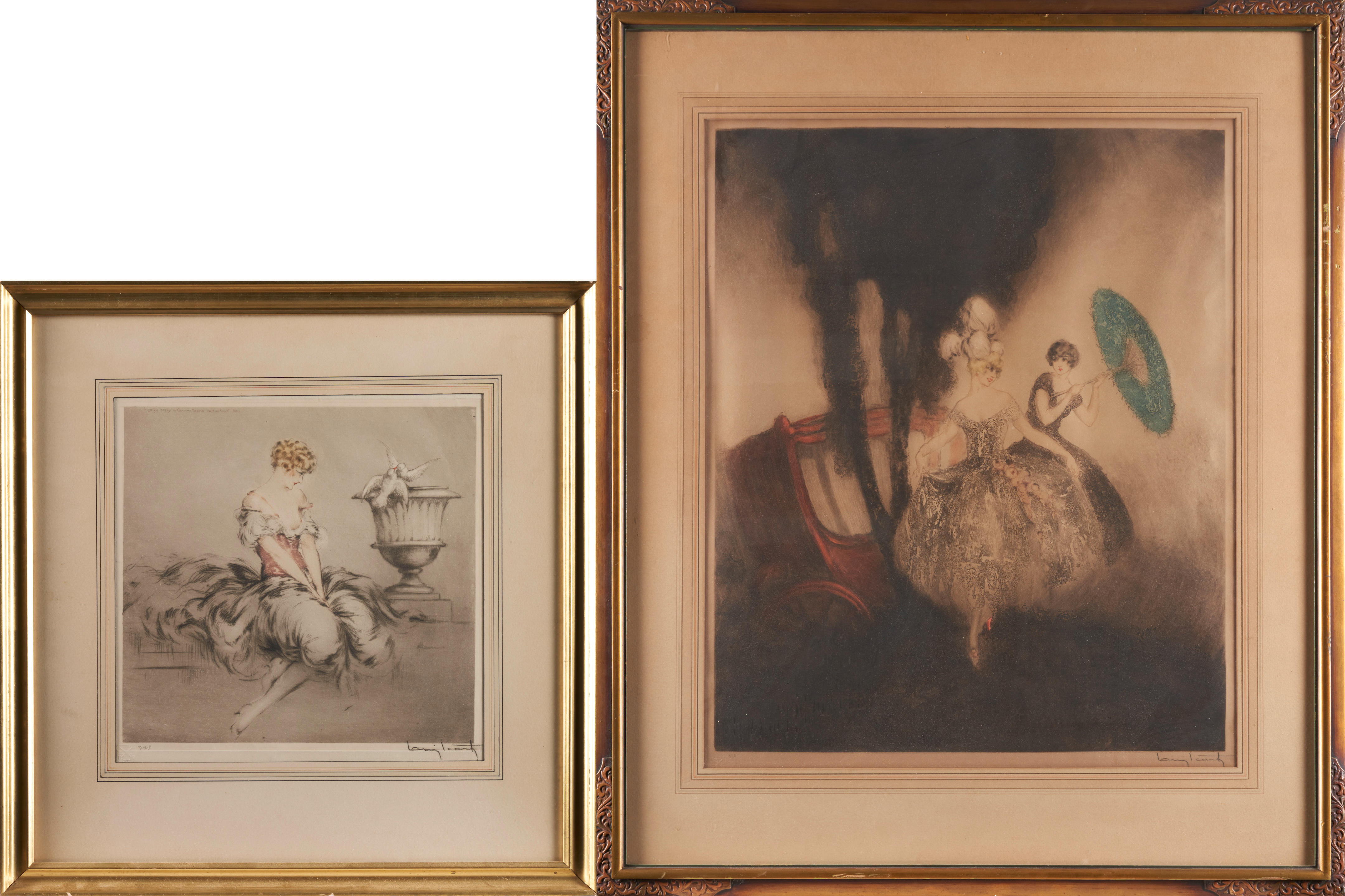 LOUIS ICART 1888 1950 COACH AND LESSON OF LOVE France