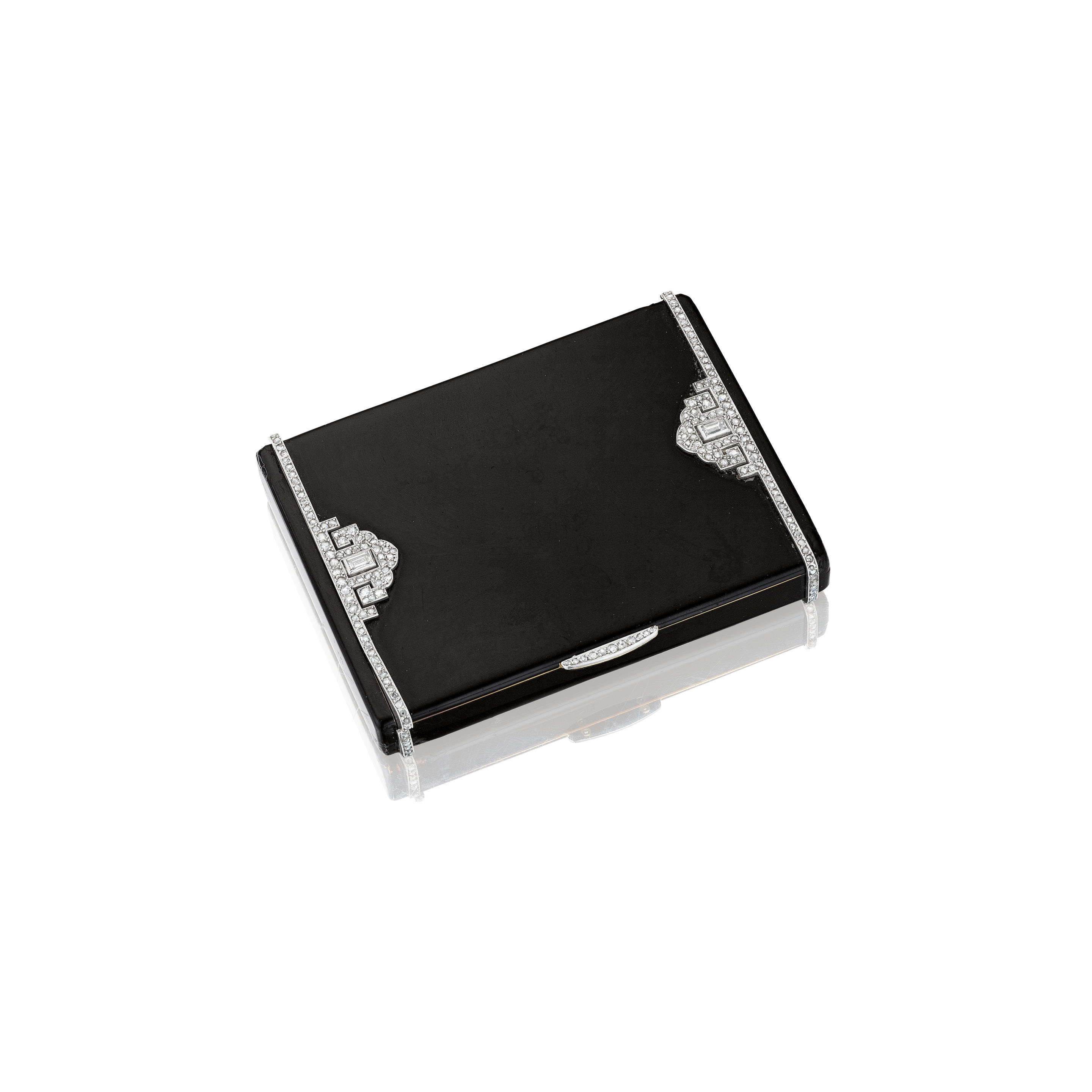 CARTIER AN ENAMEL AND DIAMOND COMPACT FRANCE CIRCA 1930 Composed