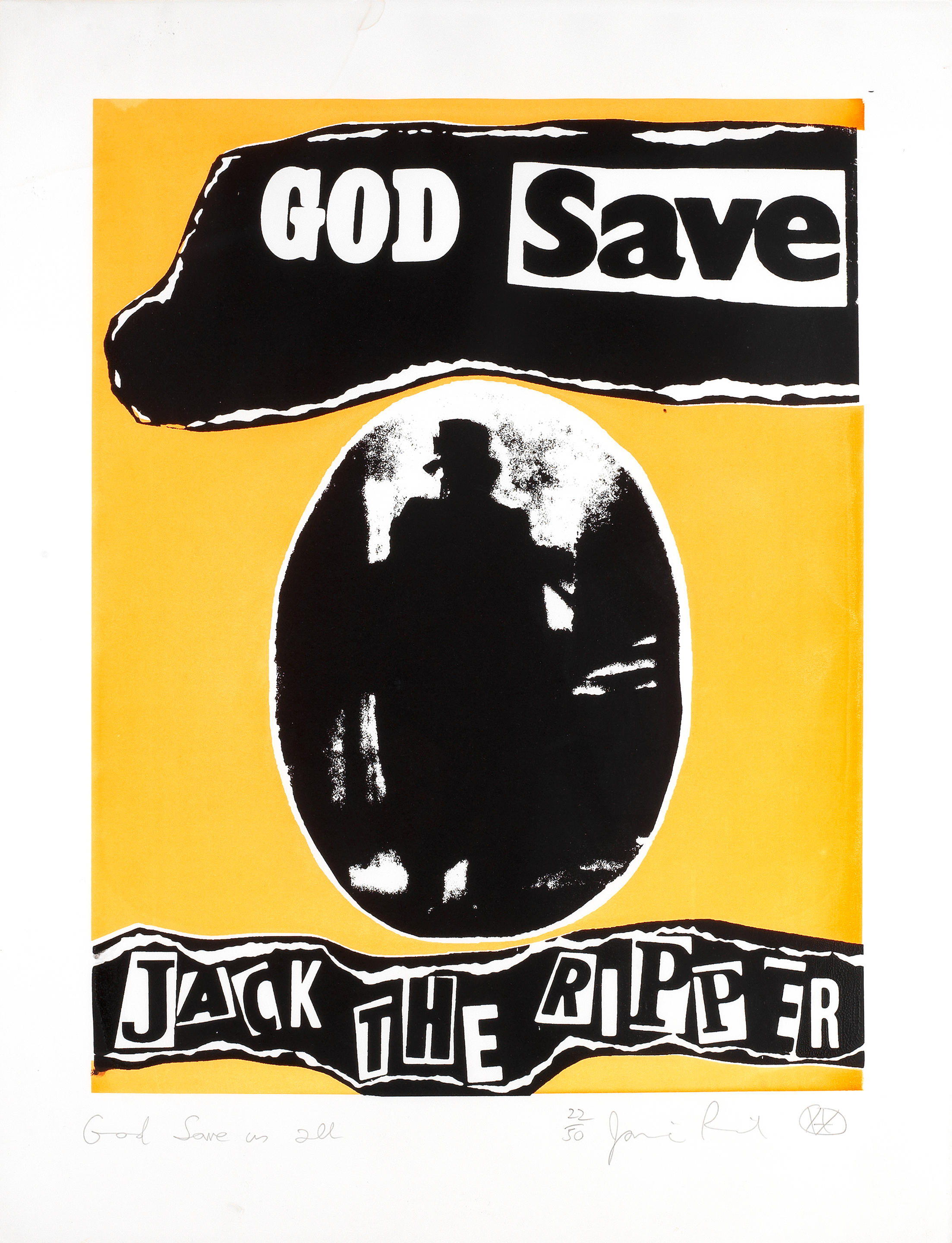 JAMIE REID BRITISH BORN 1947 GOD SAVE US ALL JACK