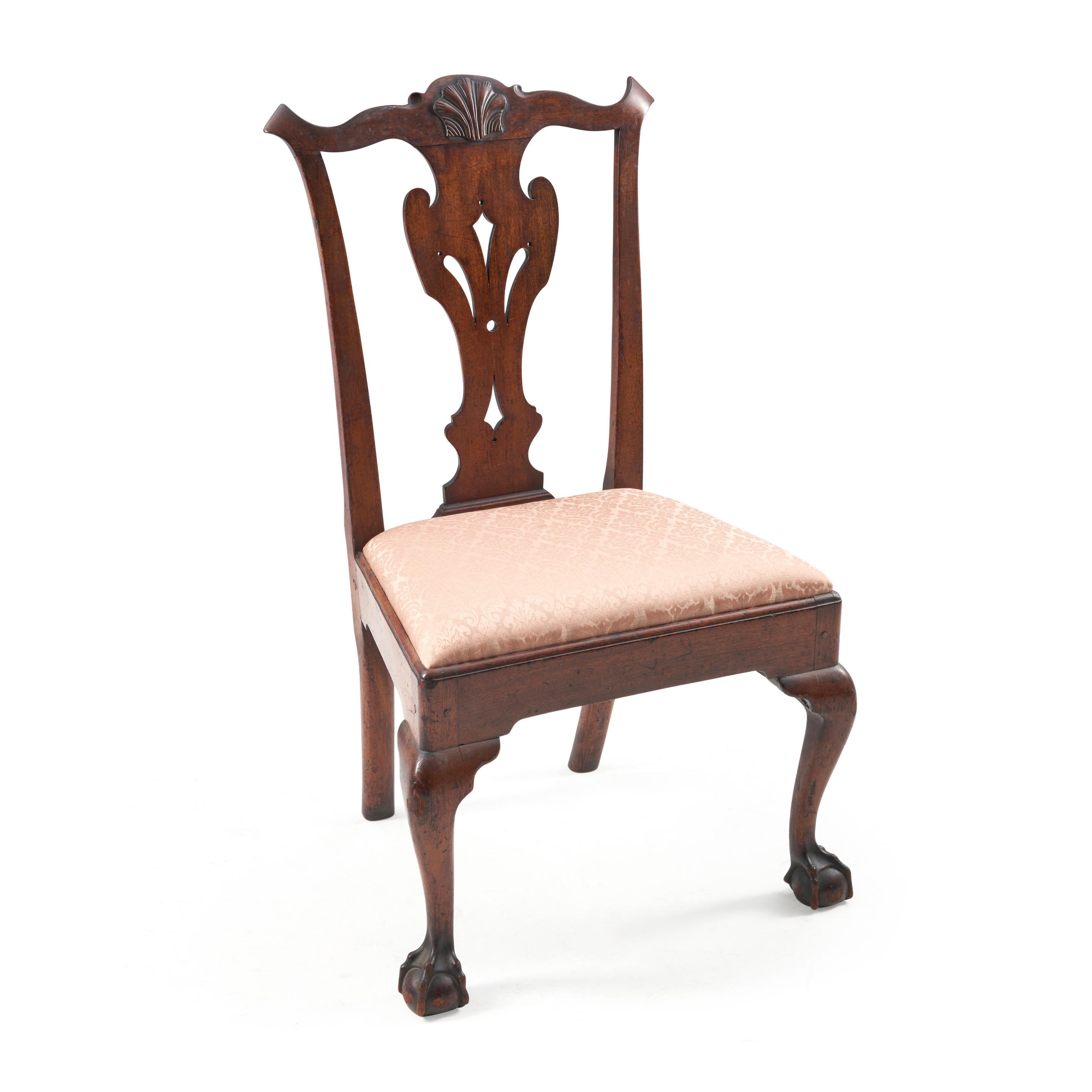 CHIPPENDALE MAHOGANY SIDE CHAIR Pennsylvania mid 18th century Serpentine crest