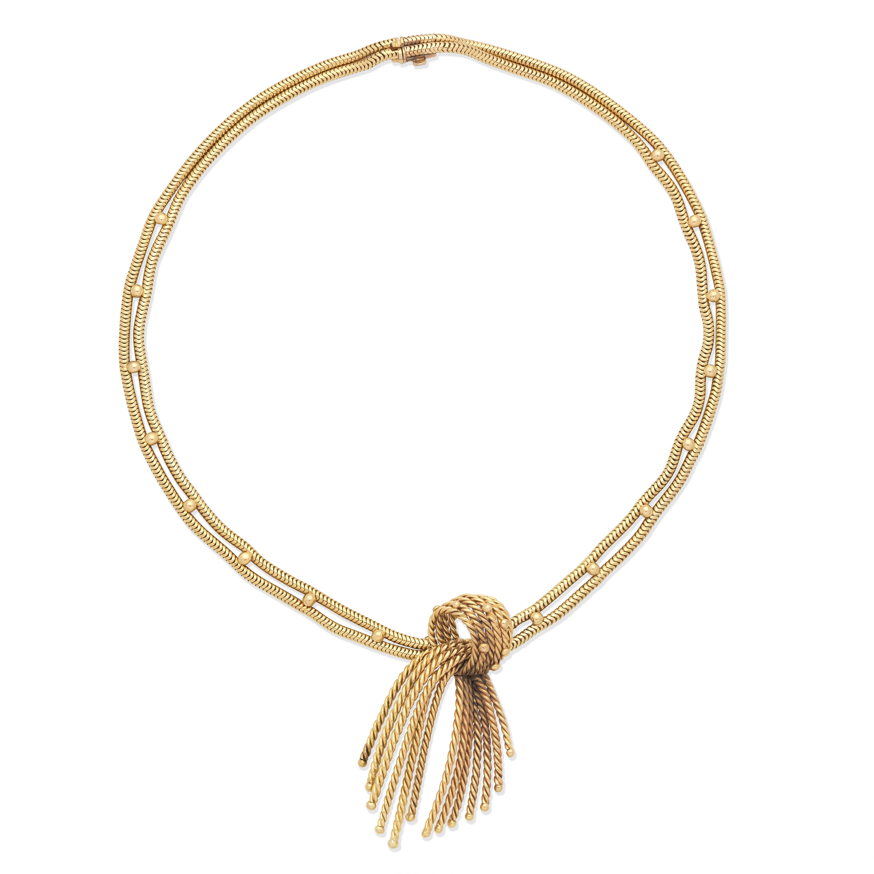 NECKLACE The two row snake link necklace connected via polished