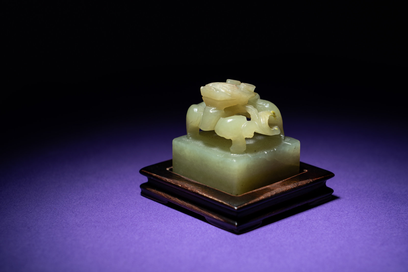 A Chinese Celadon Jade Seal 18th 19th Century of square