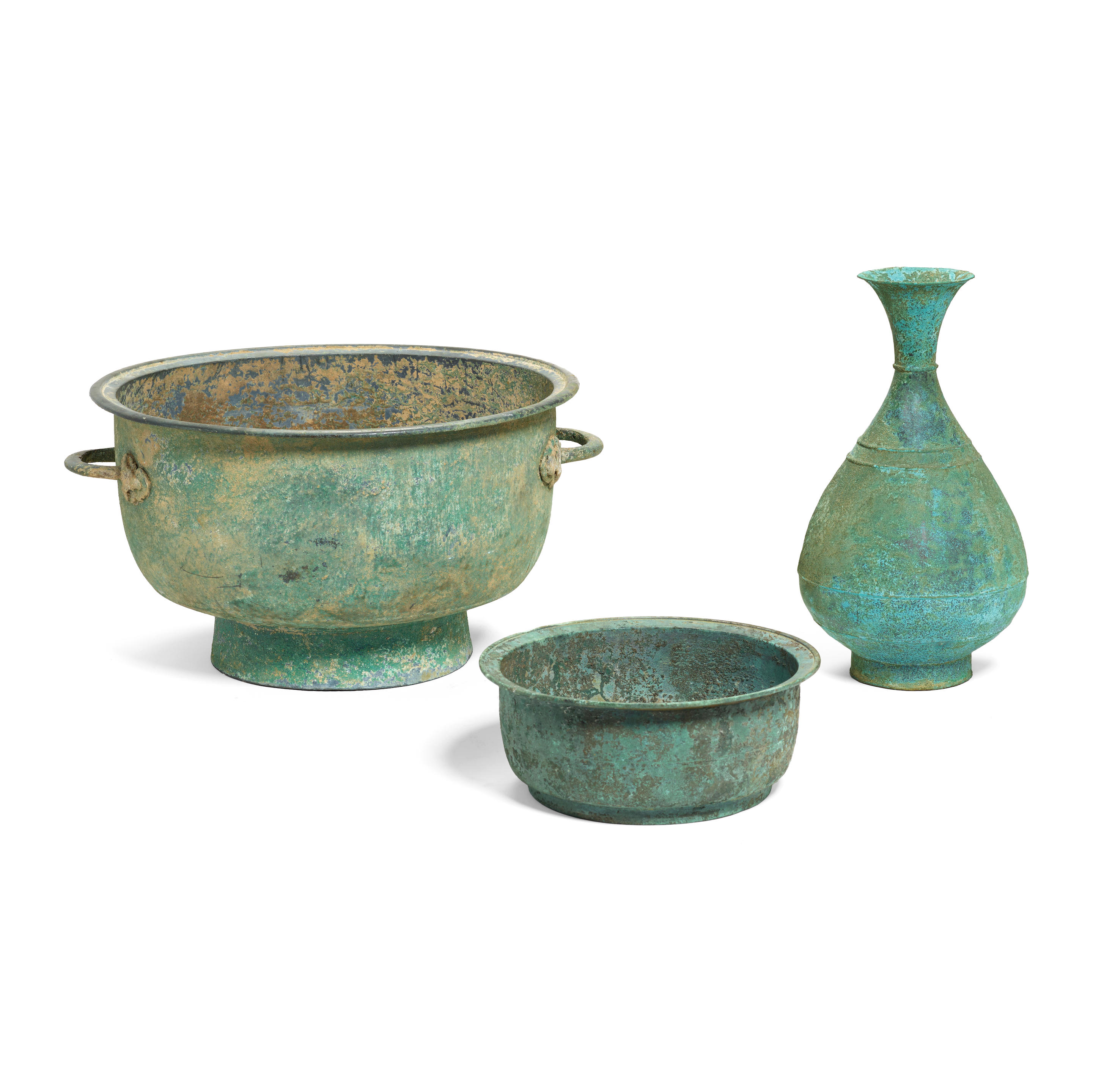 THREE BRONZE VESSELS Goryeo Dynasty 918 1392 12th 13th Century