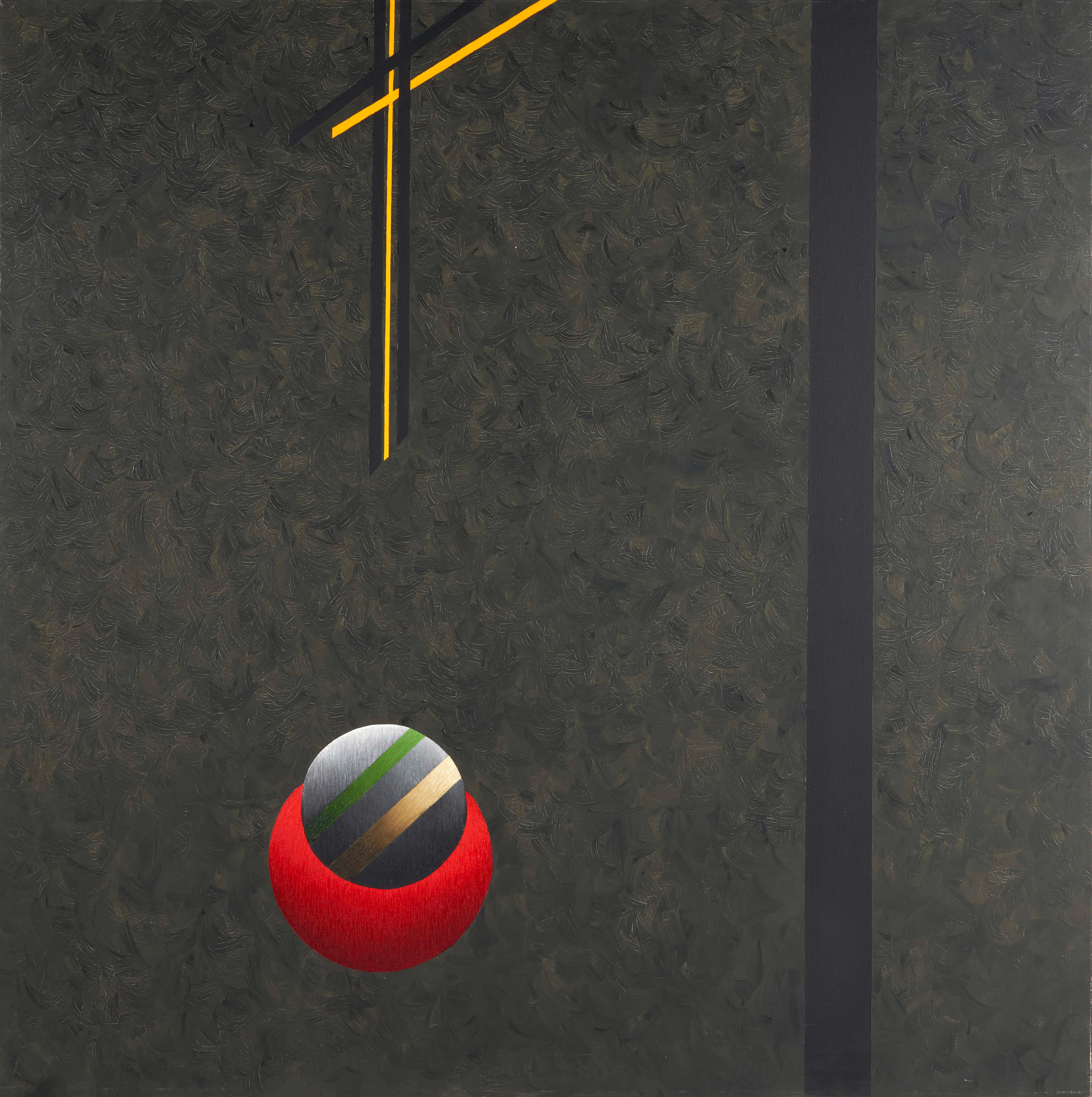 KARL MOMEN SWEDISH BORN 1934 Eclipse In Red signed dated