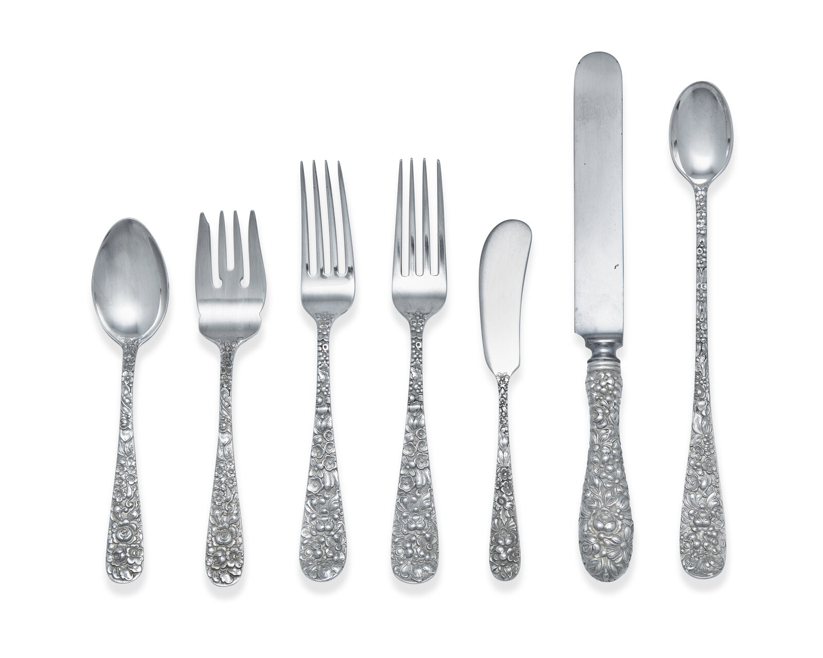 An American Silver Assembled Flatware Service Stieff Baltmore MD Early