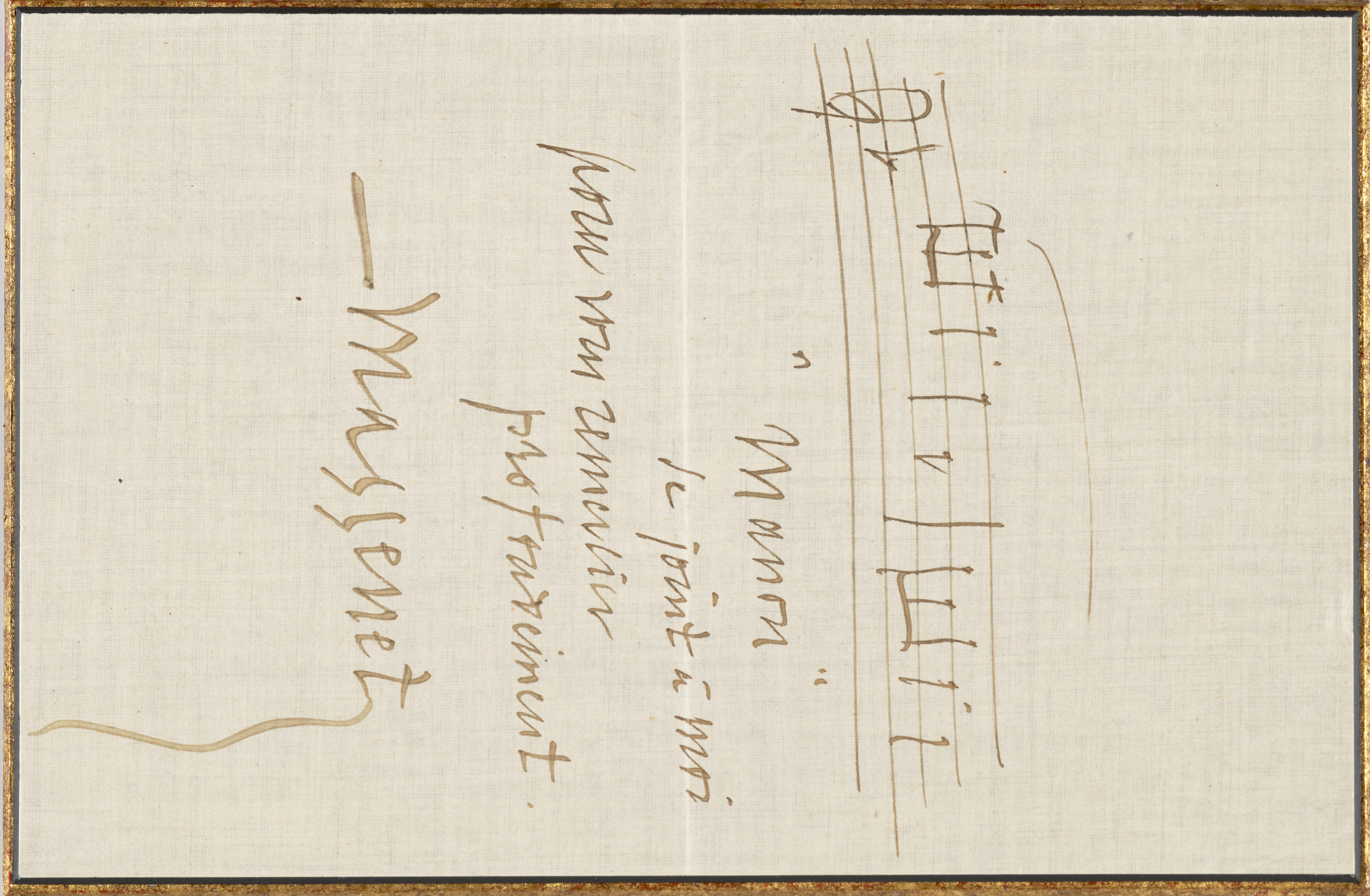 MASSENET SIGNED MUSIC FROM MANON Autograph Musical Quotation Signed Massenet