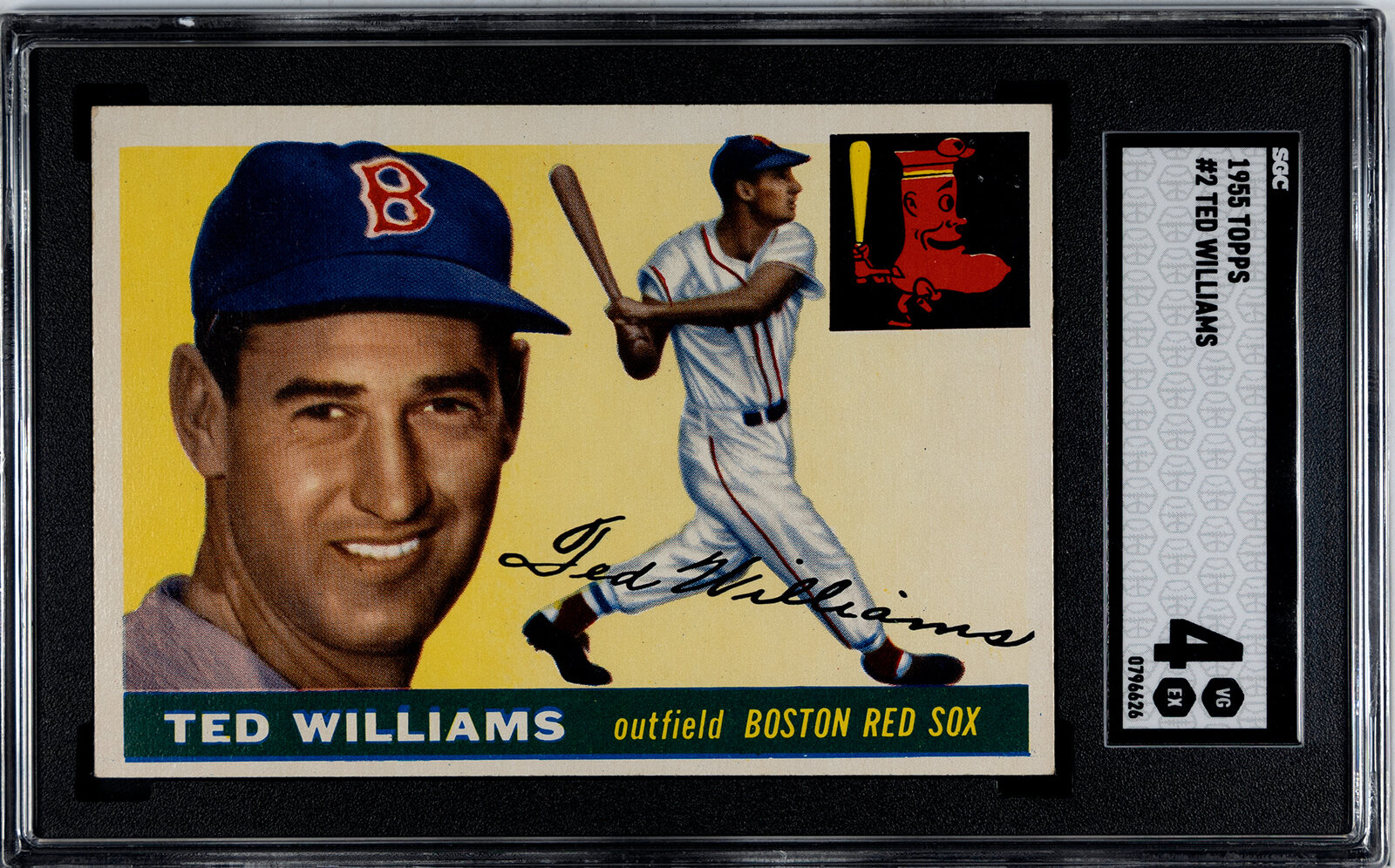 A 1955 Topps Ted Williams Baseball Card No 2 SGC