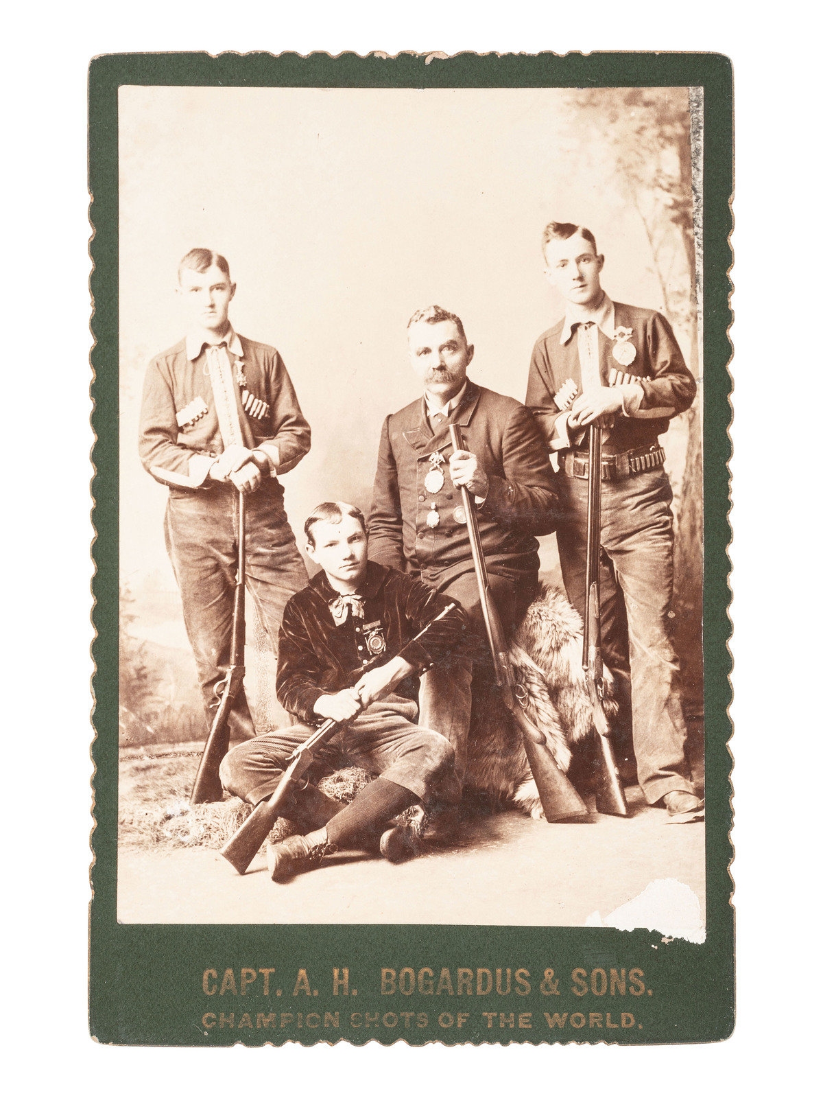 WILD WEST SHOWS 4 cabinet cards of performers incl famed