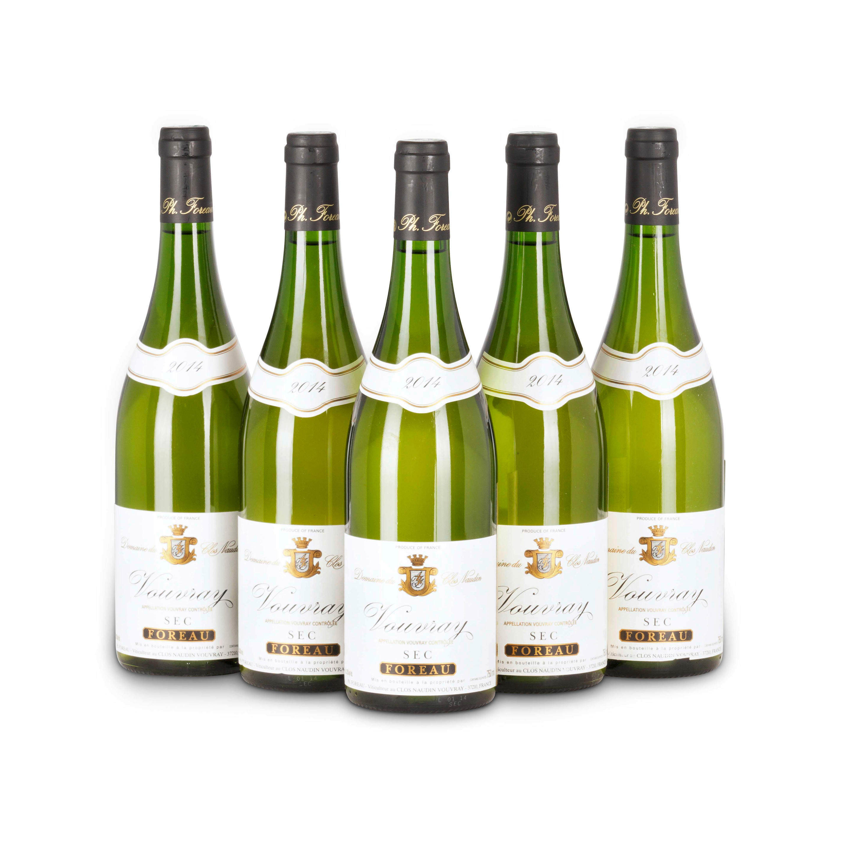 FOREAU VOUVRAY SEC 2014 5 BOTTLES Foreau Vouvray Sec 2014