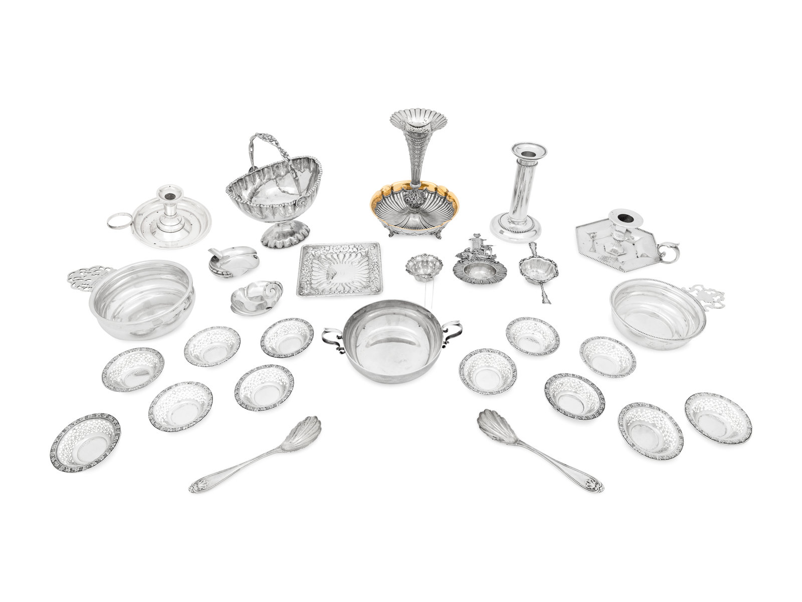 A Collection of American Silver Table Articles Various Makers 19th