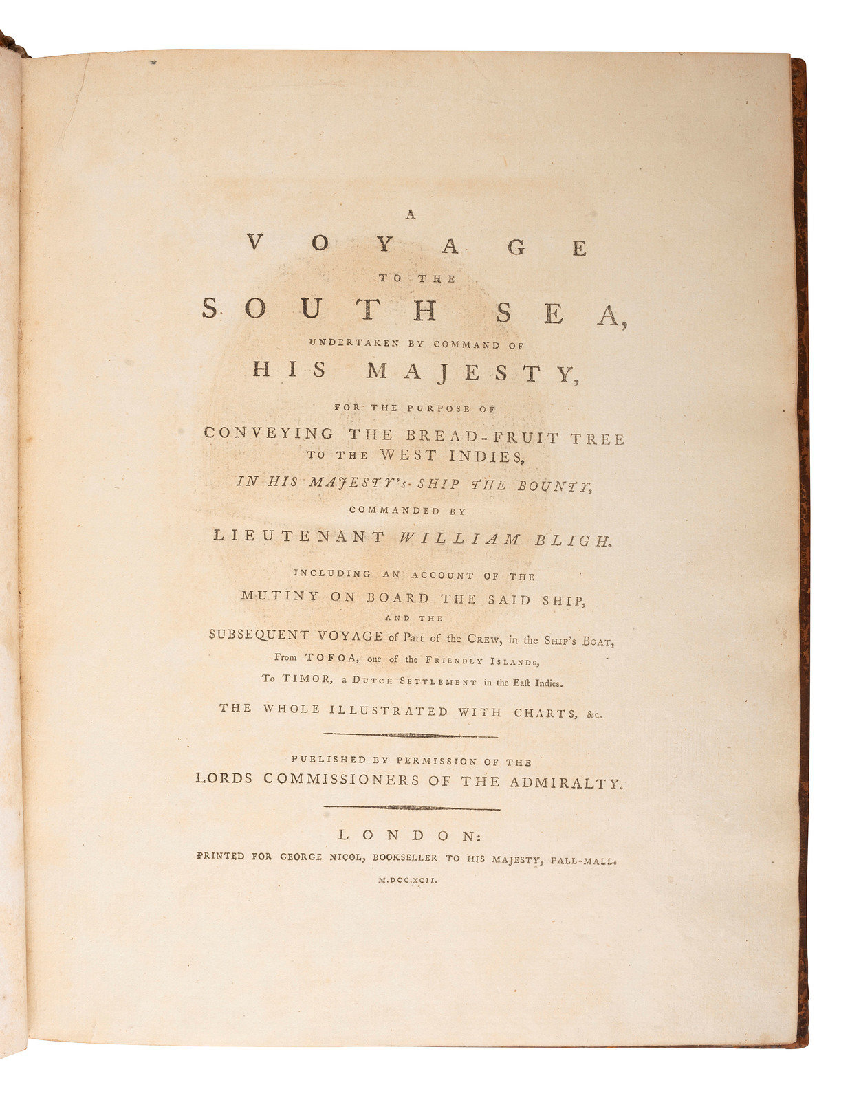 MUTINY BLIGH William 1754 1817 A Voyage to the South