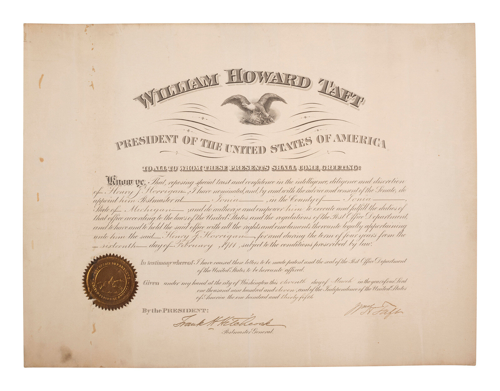 POLITICS IN AMERICA A group of 3 documents signed by