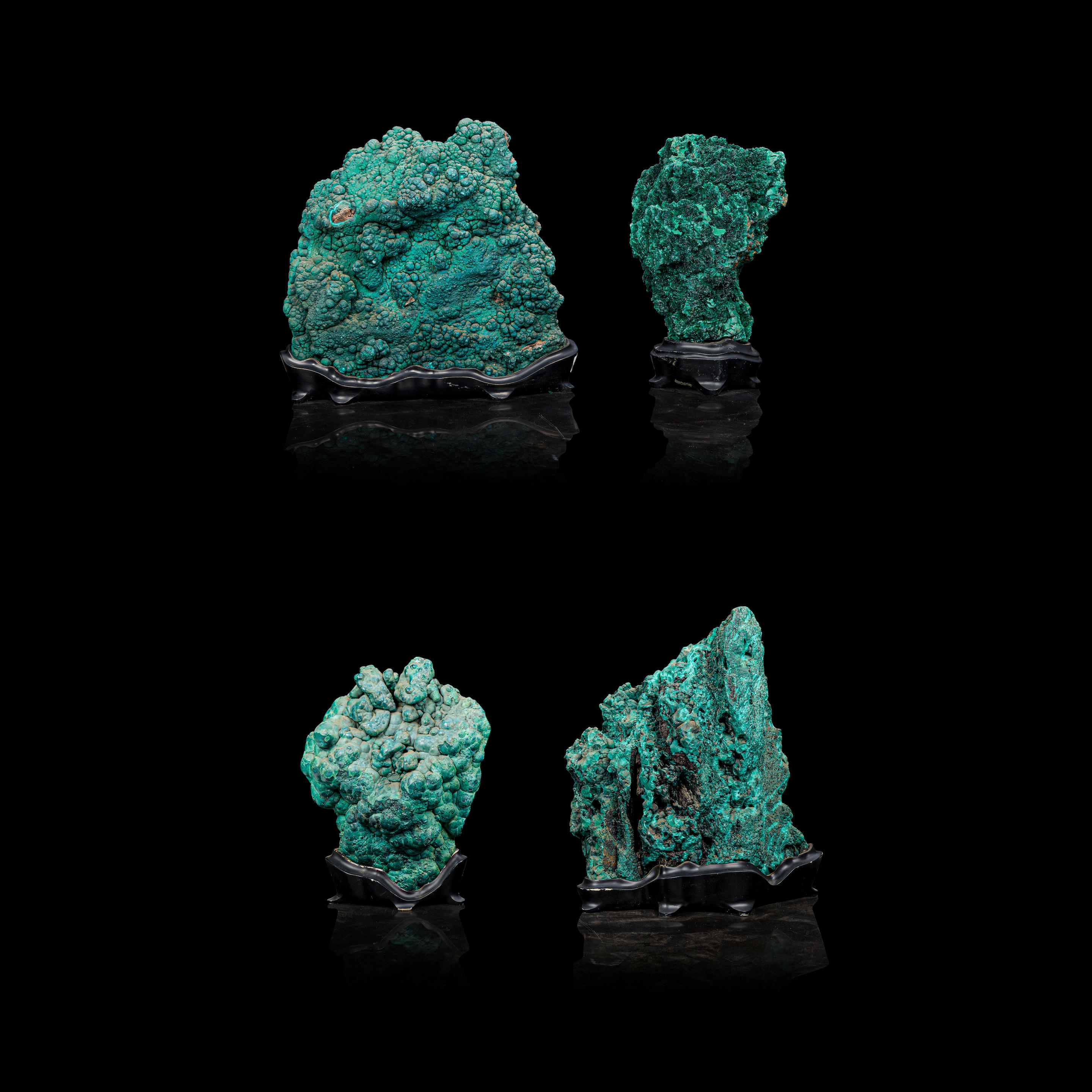 FOUR MALACHITE SPECIMENS Democratic Republic of the Congo Four large