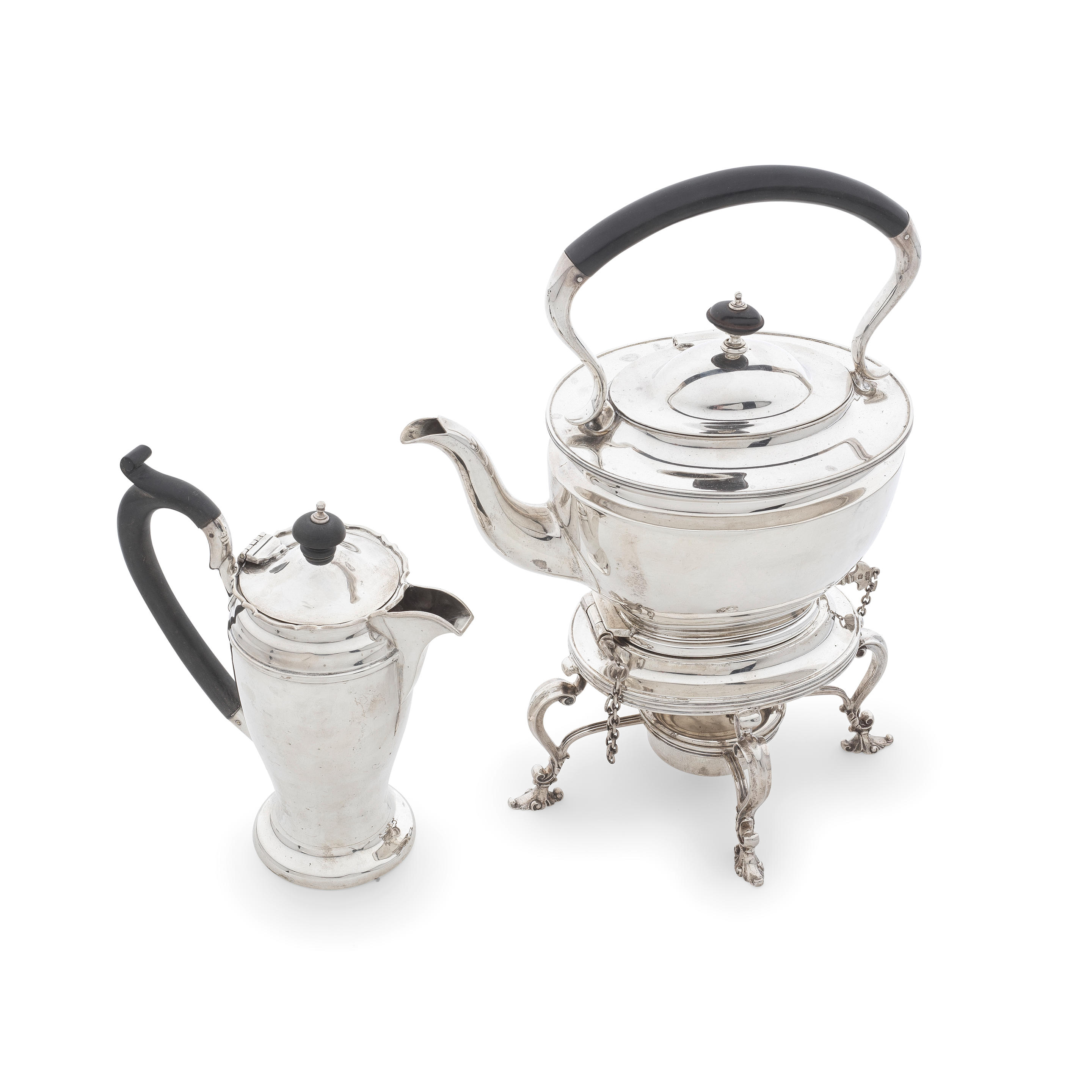 A SILVER KETTLE ON STAND James Dixon Sheffield 1920 Oval