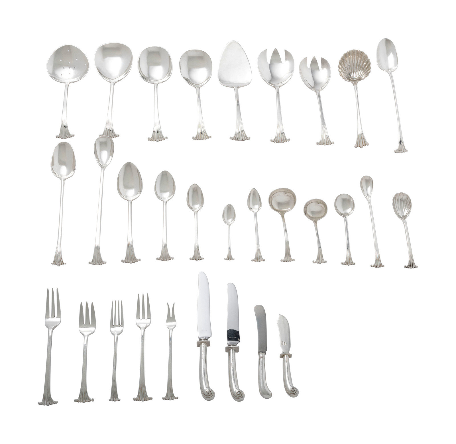 An American Silver Flatware Service Porter George Blanchard California 20th