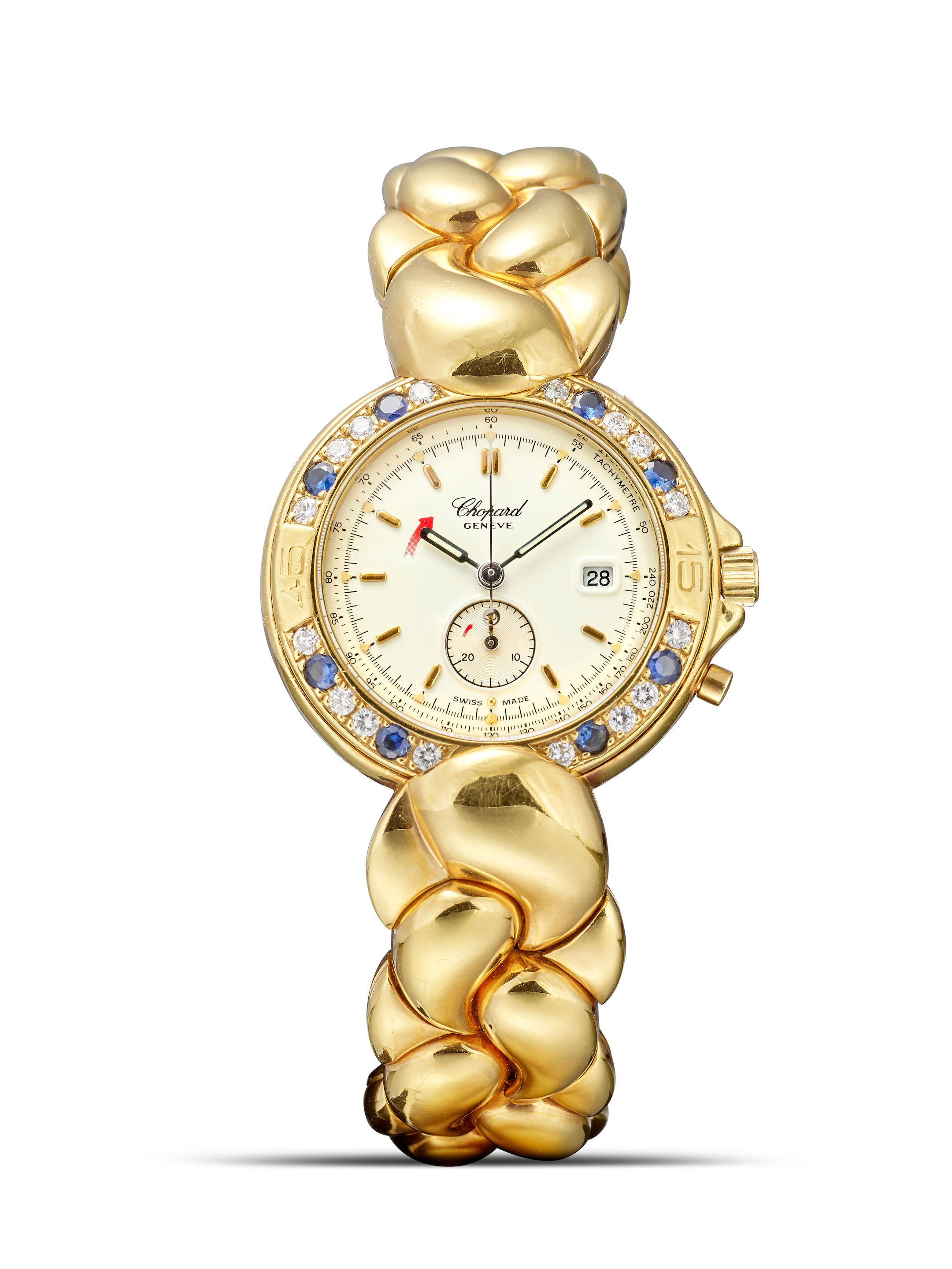 CHOPARD REF 4122 A YELLOW GOLD DIAMOND AND SAPPHIRE SET