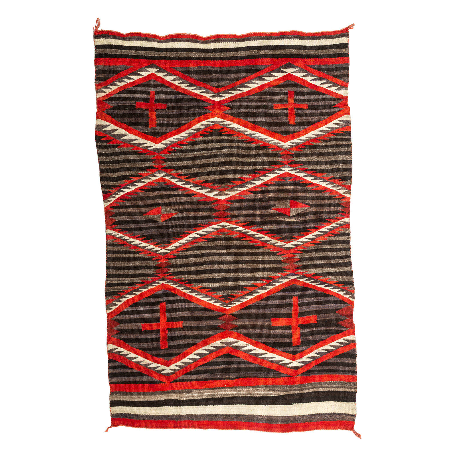 Navajo Transitional Weaving Rug ca 1900 hand spun wool woven