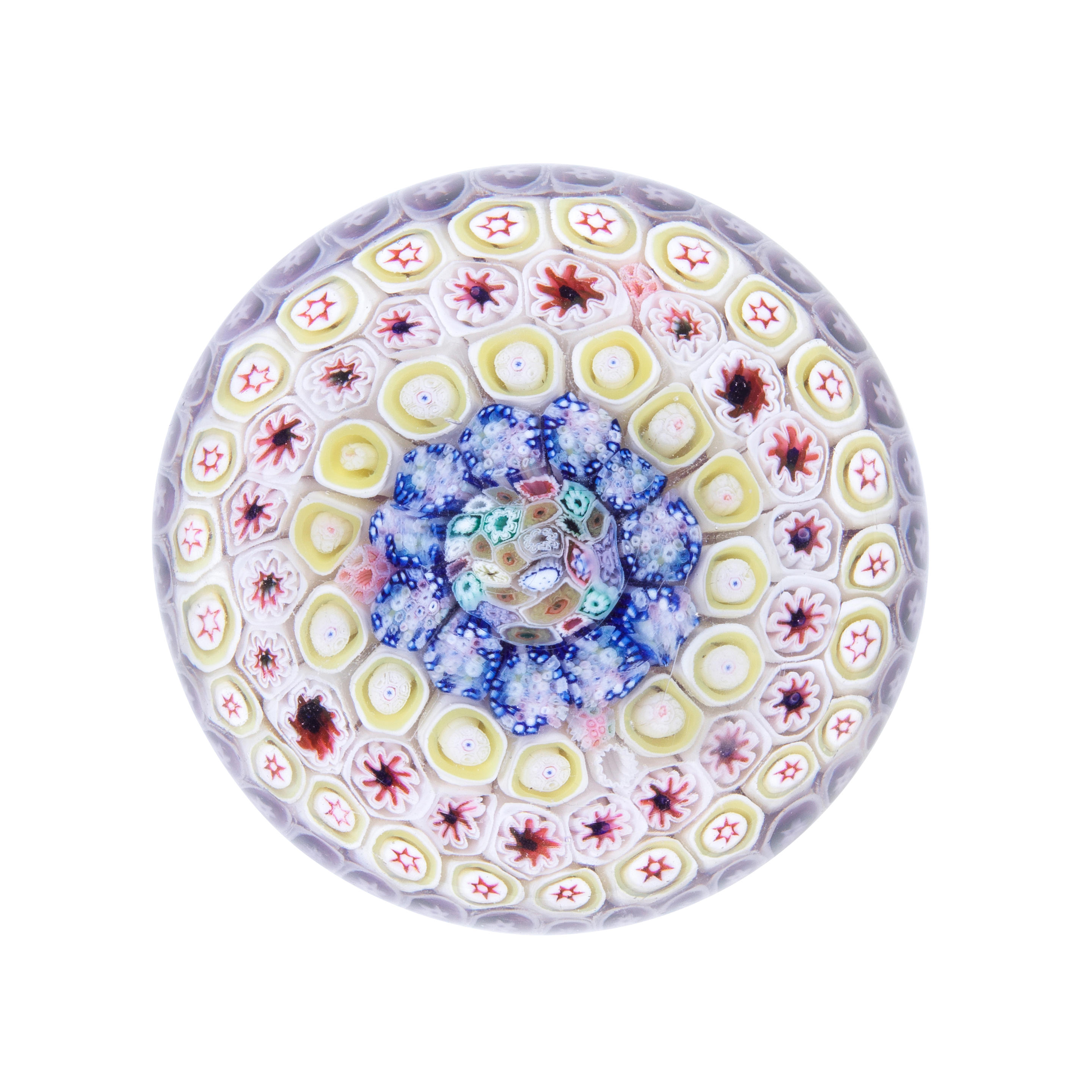 A FINE AND RARE BACCHUS CONCENTRIC MILLEFIORI MAGNUM PAPERWEIGHT CIRCA