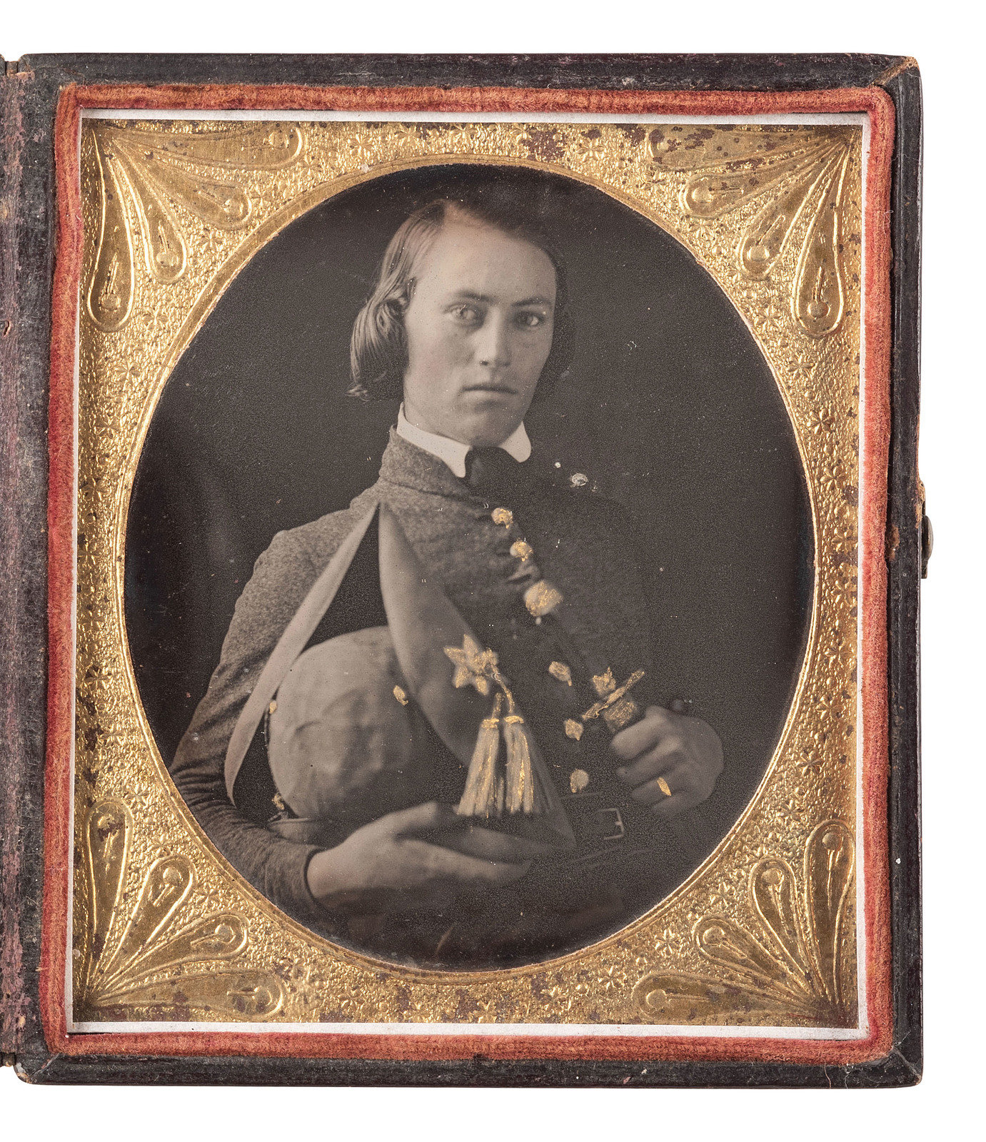 MEXICAN WAR Sixth plate daguerreotype portrait of a uniformed soldier