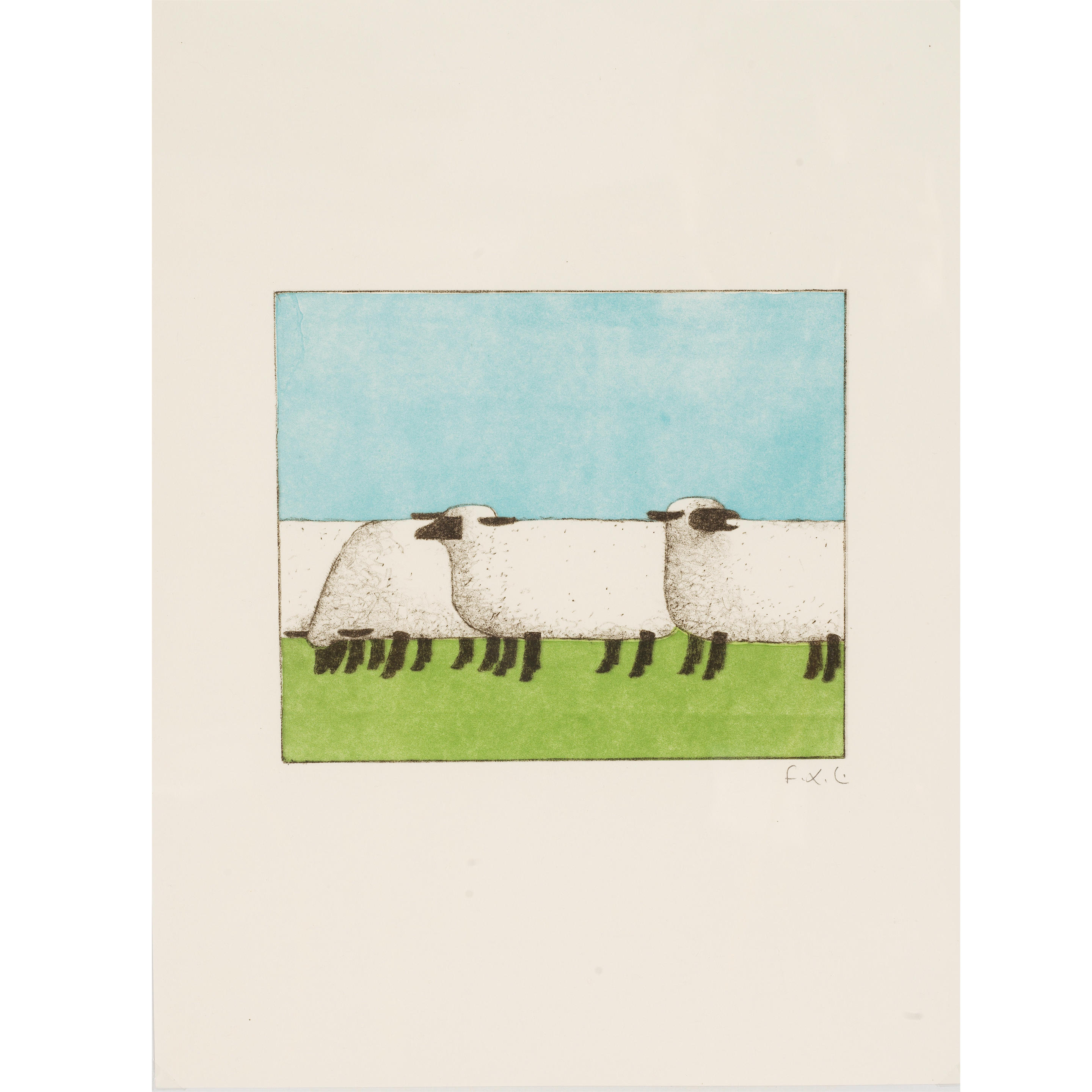 FRAN OIS XAVIER LALANNE 1927 2008 Les moutons 2004 Lithographie
