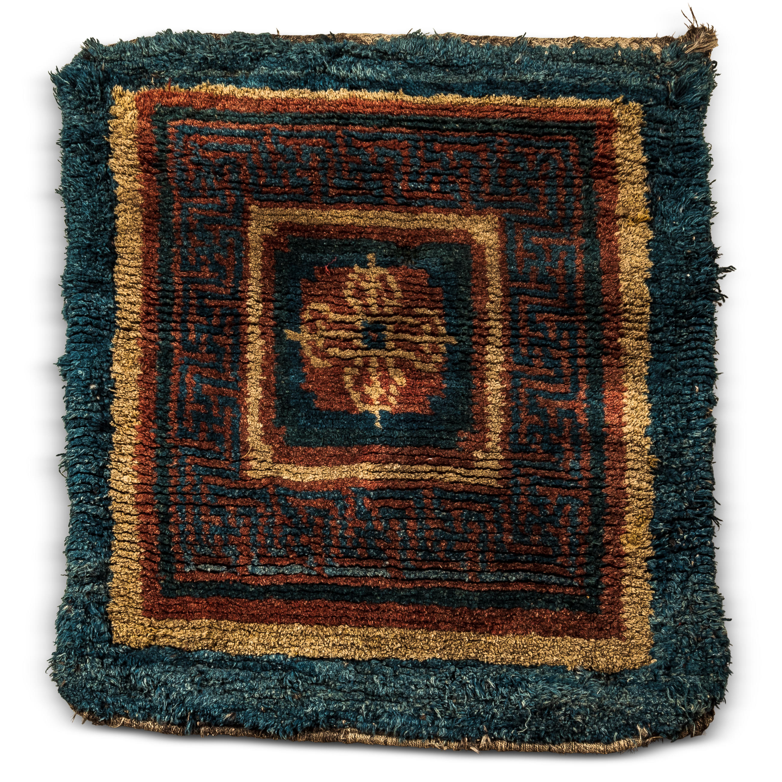 TIBETAN SQUARE RUG Tibet c late 19th century 3 ft