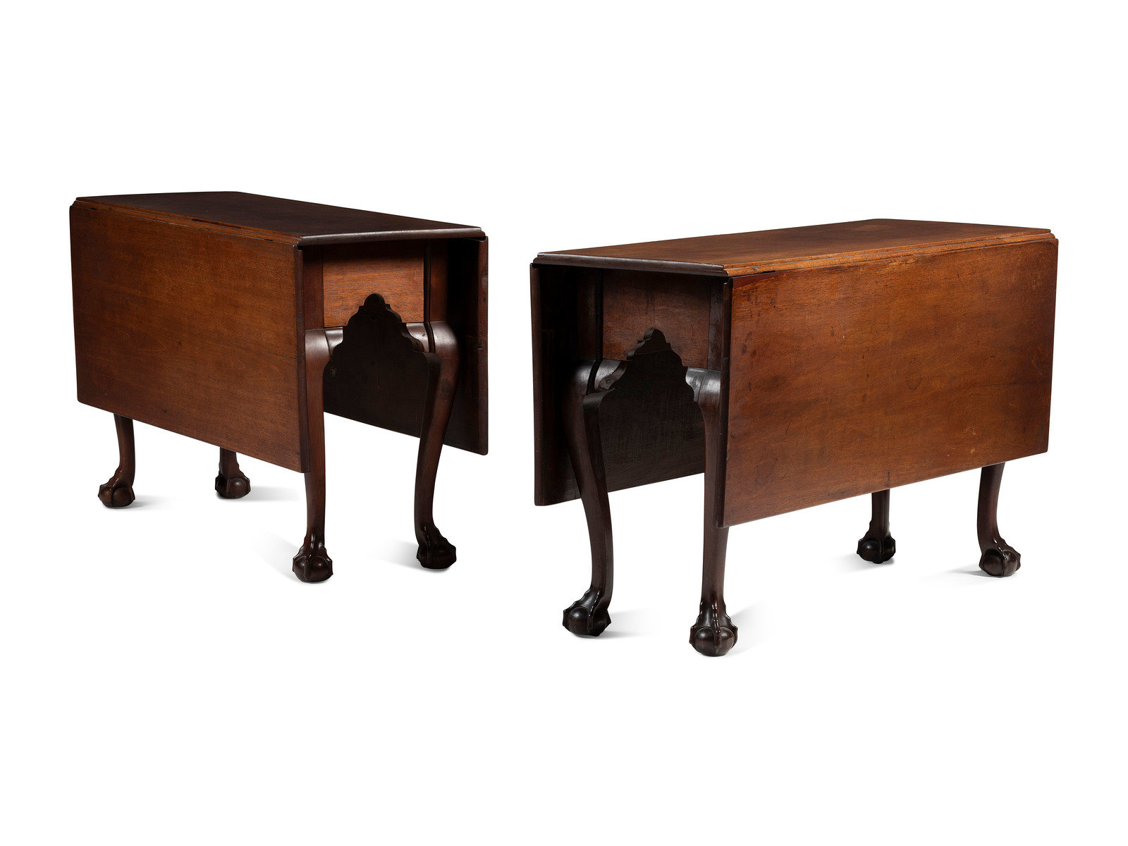 A Very Rare Pair of Chippendale Carved Walnut Claw and