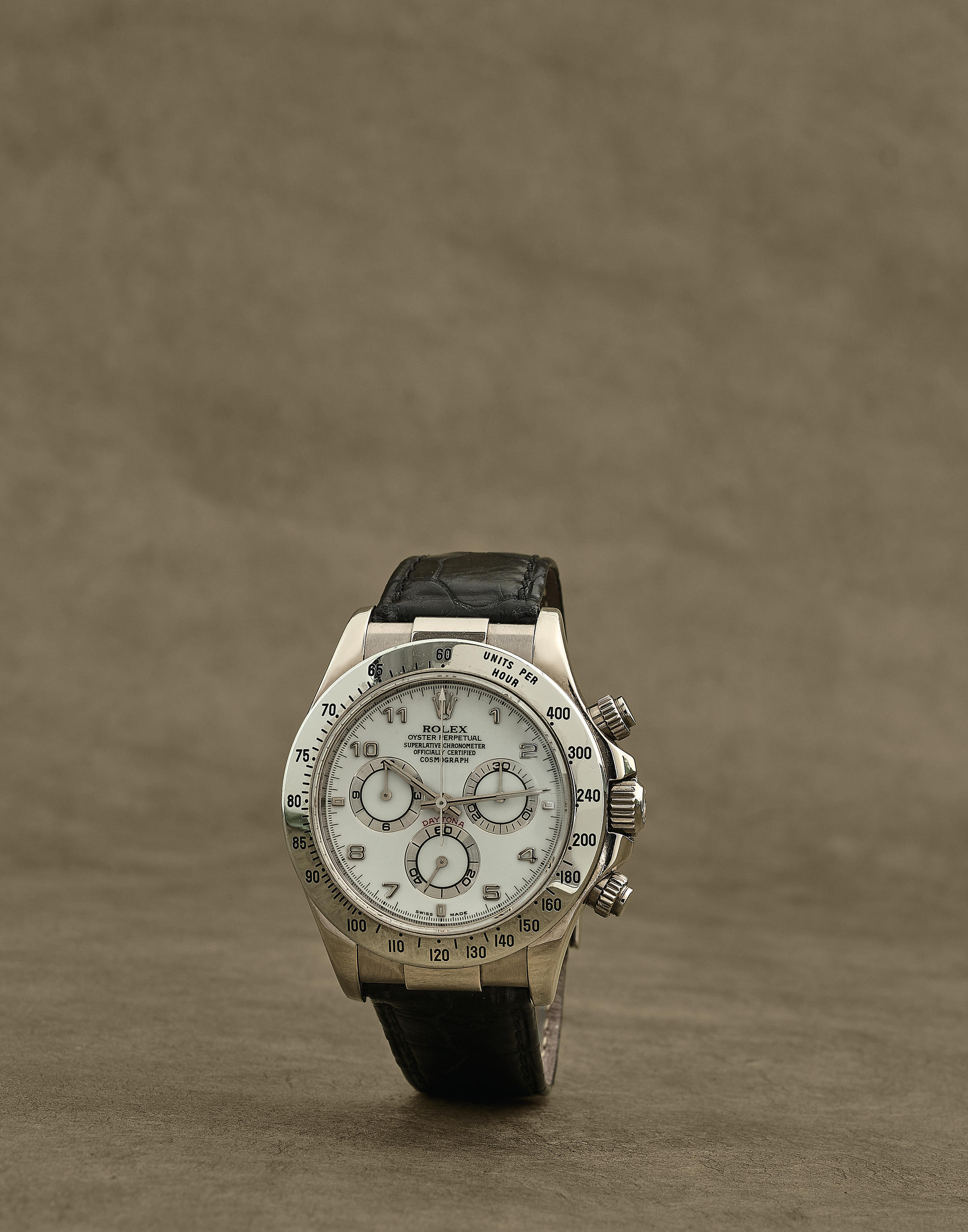 ROLEX RARE CHRONOGRAPHE BRACELET EN OR BLANC 18K 750 MOUVEMENT