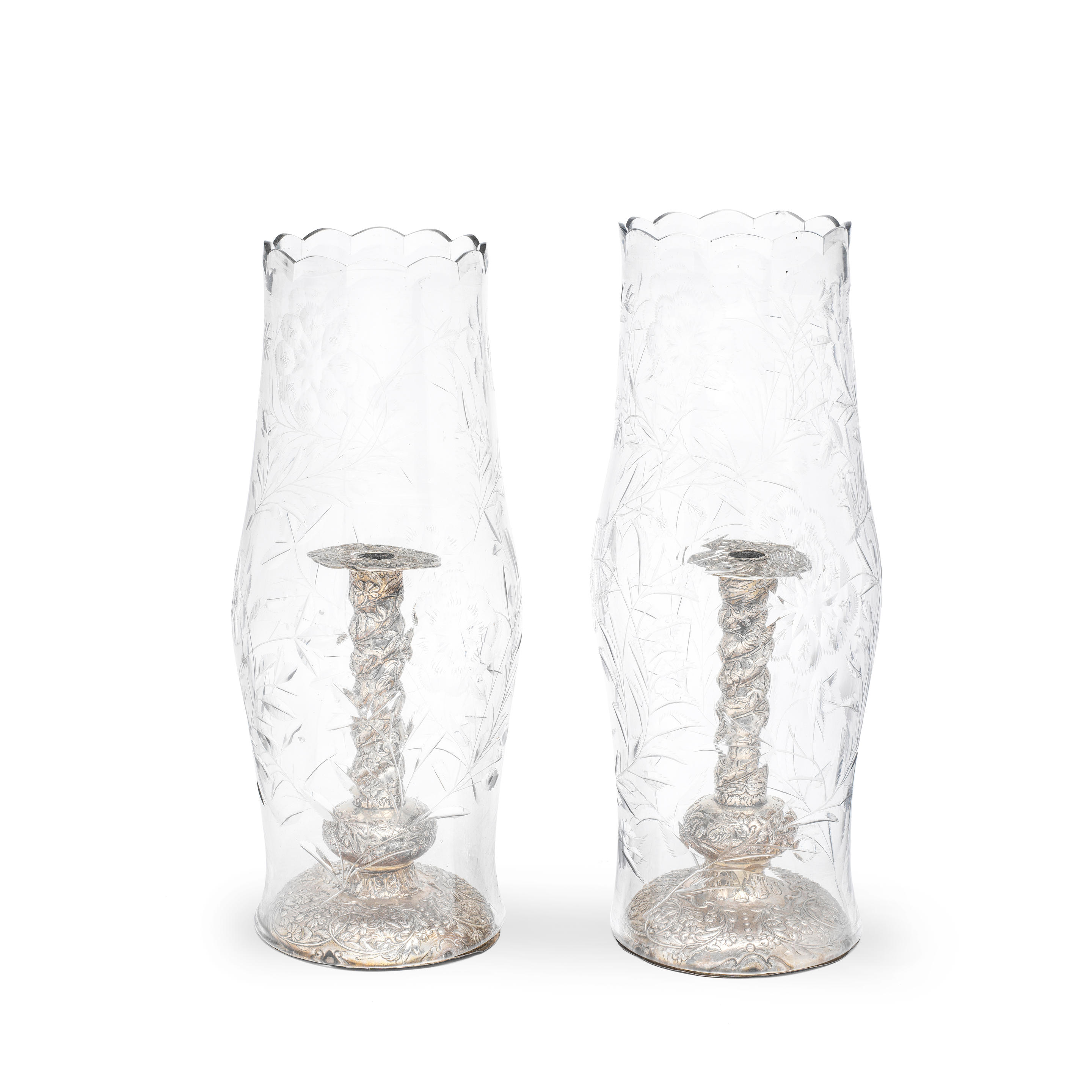 A PAIR OF CANDLESTICKS IN THE DUTCH 17TH CENTURY STYLE