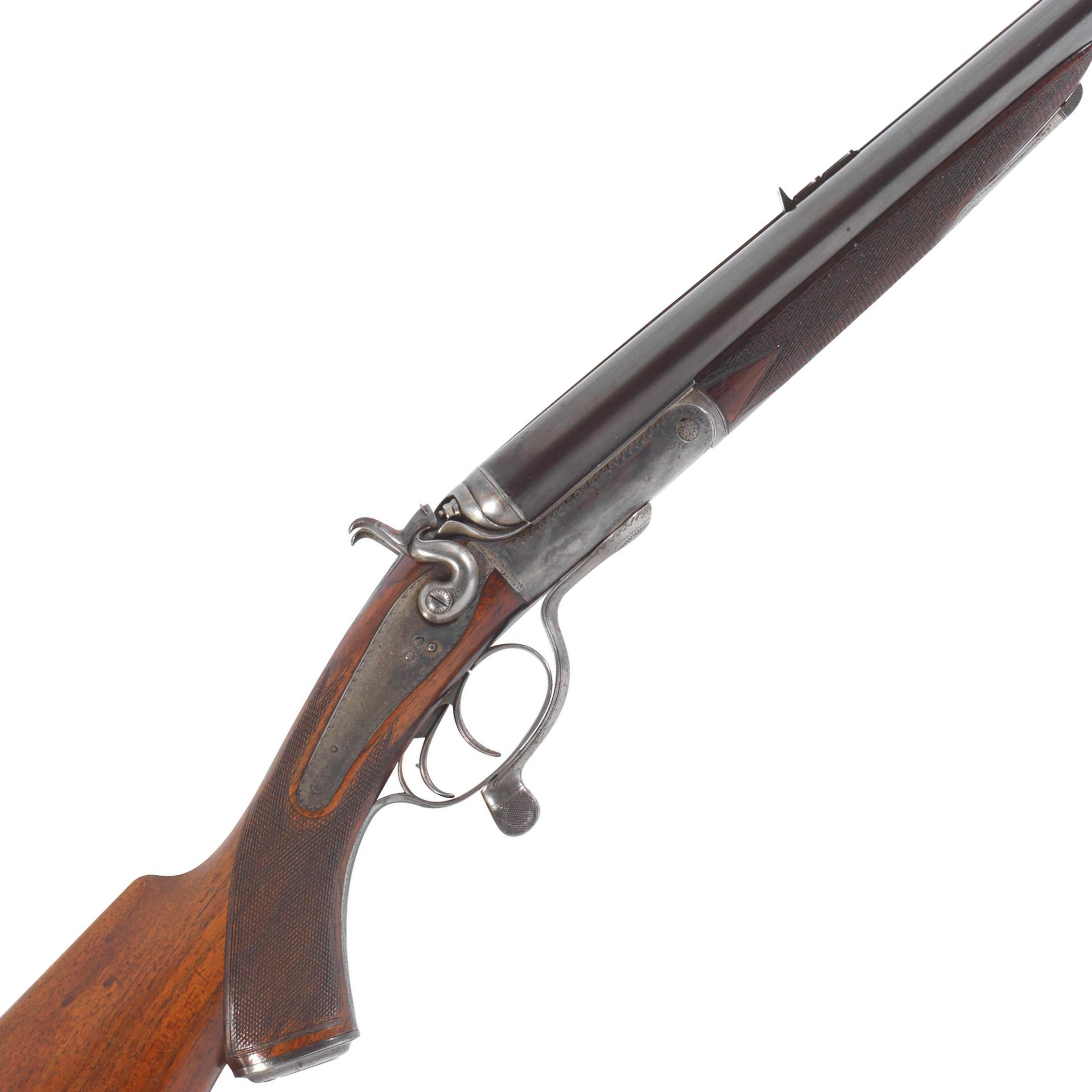 A 577 BLACK POWDER EXPRESS HAMMER RIFLE BY E G
