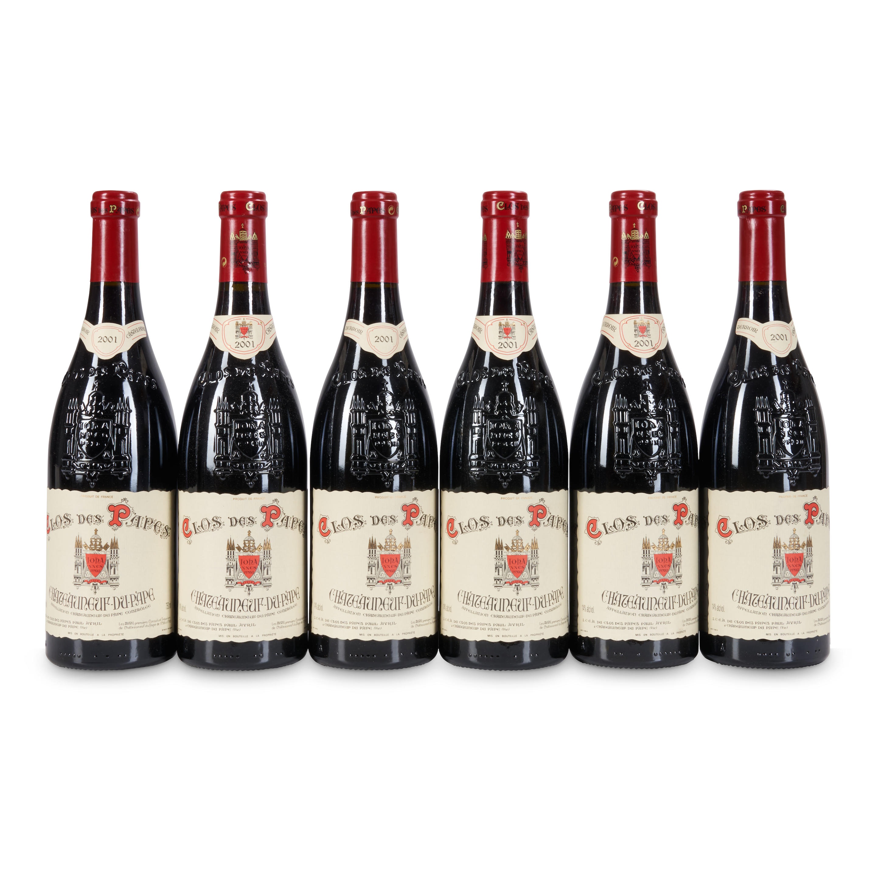 CLOS DES PAPES CHATEAUNEUF DU PAPE 2001 6 BOTTLES Clos