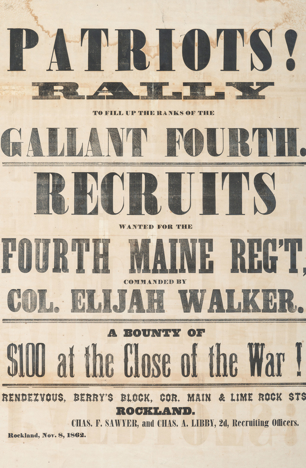 CIVIL WAR Patriots Rally to fill up the ranks of