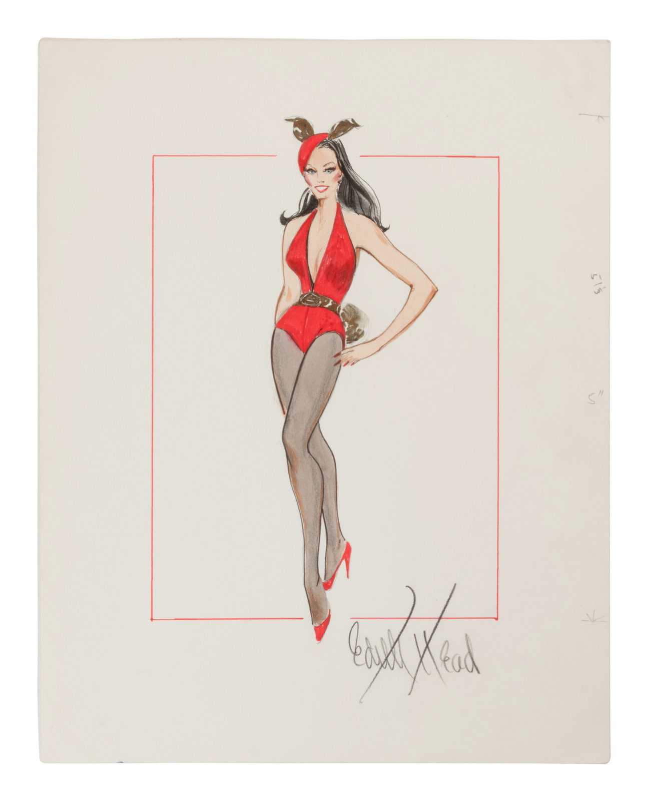 Playboy Illustration by Edith Head 1970s Edith Head illustration of